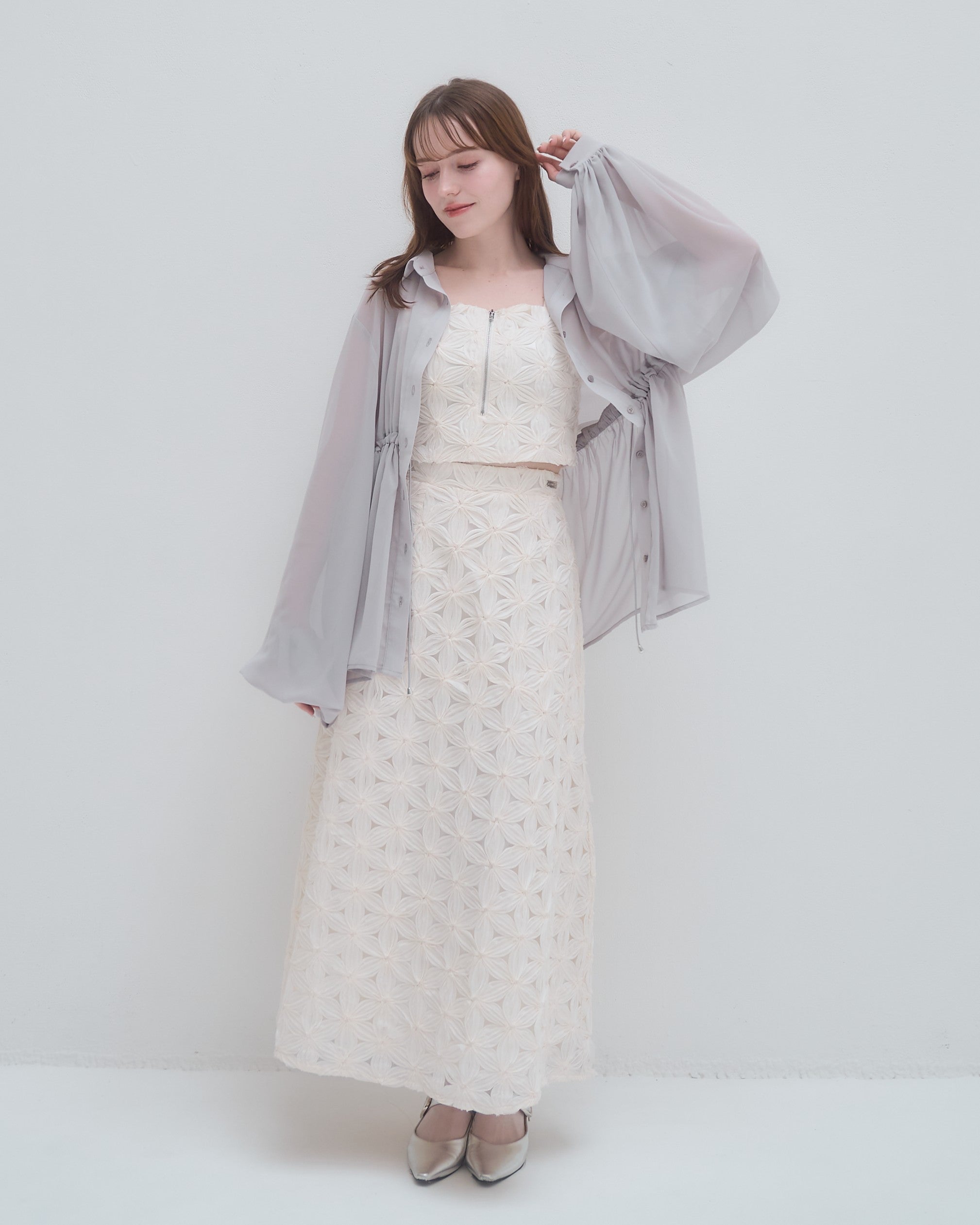 model:160cm/グレー