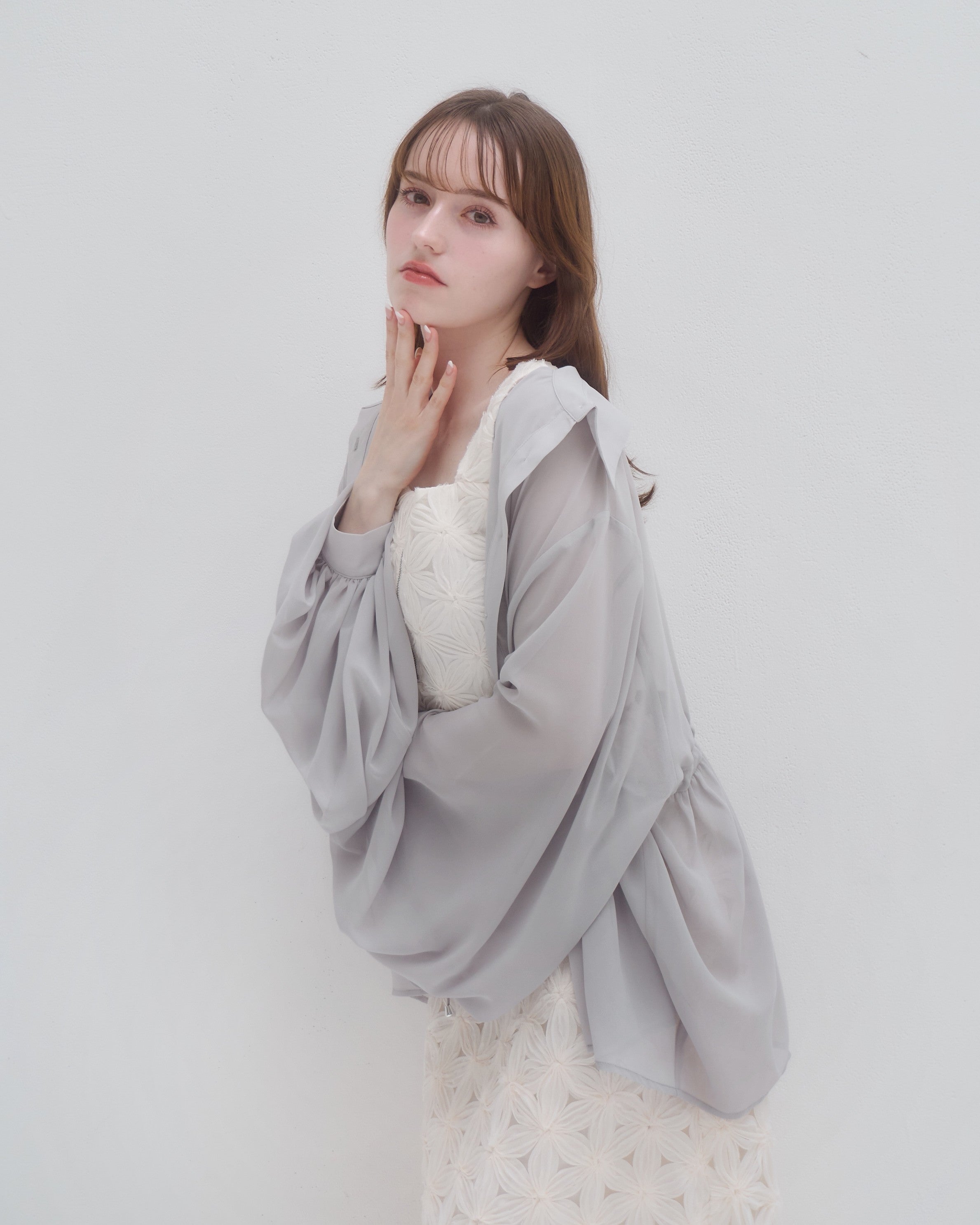 model:160cm/グレー