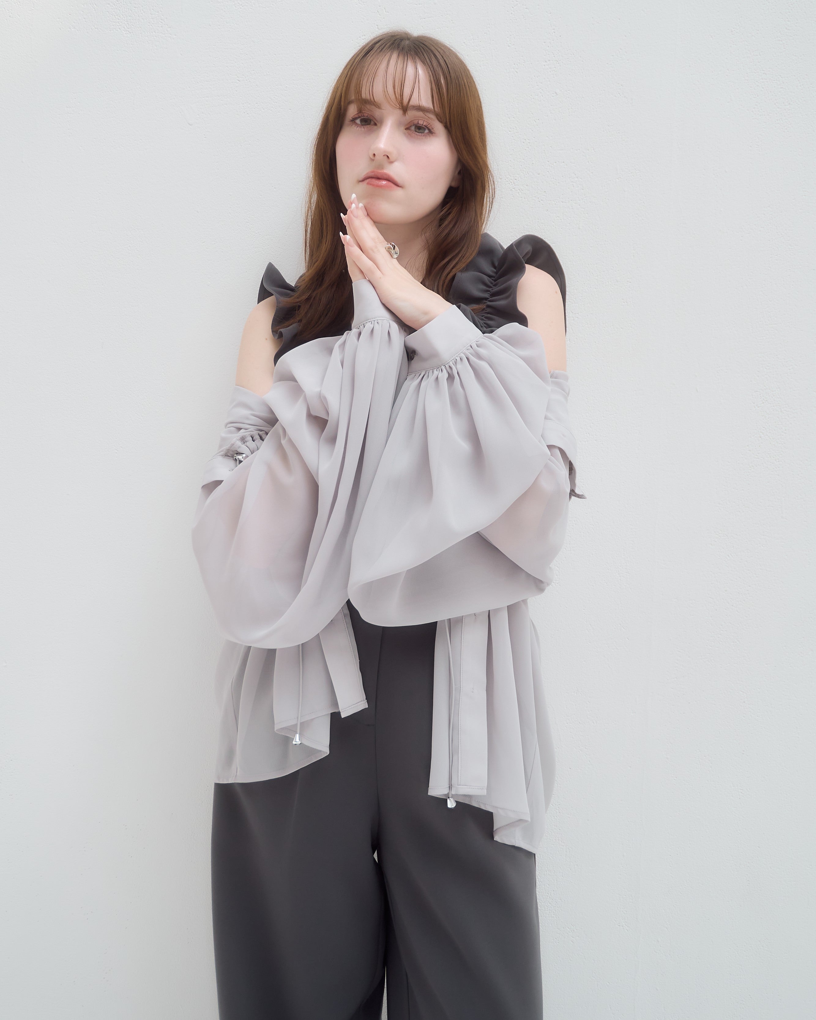 model:160cm/グレー