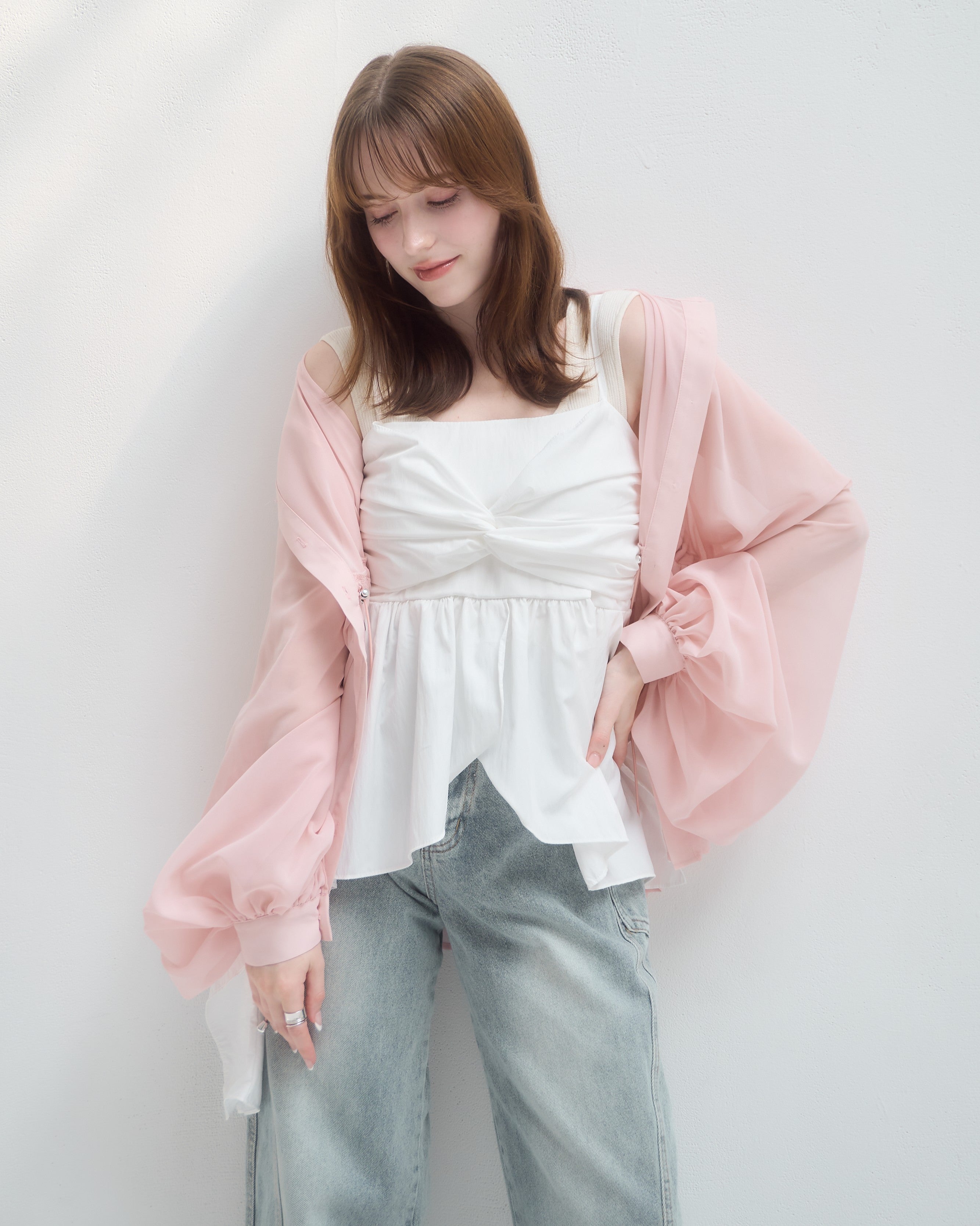 model:160cm/ピンク