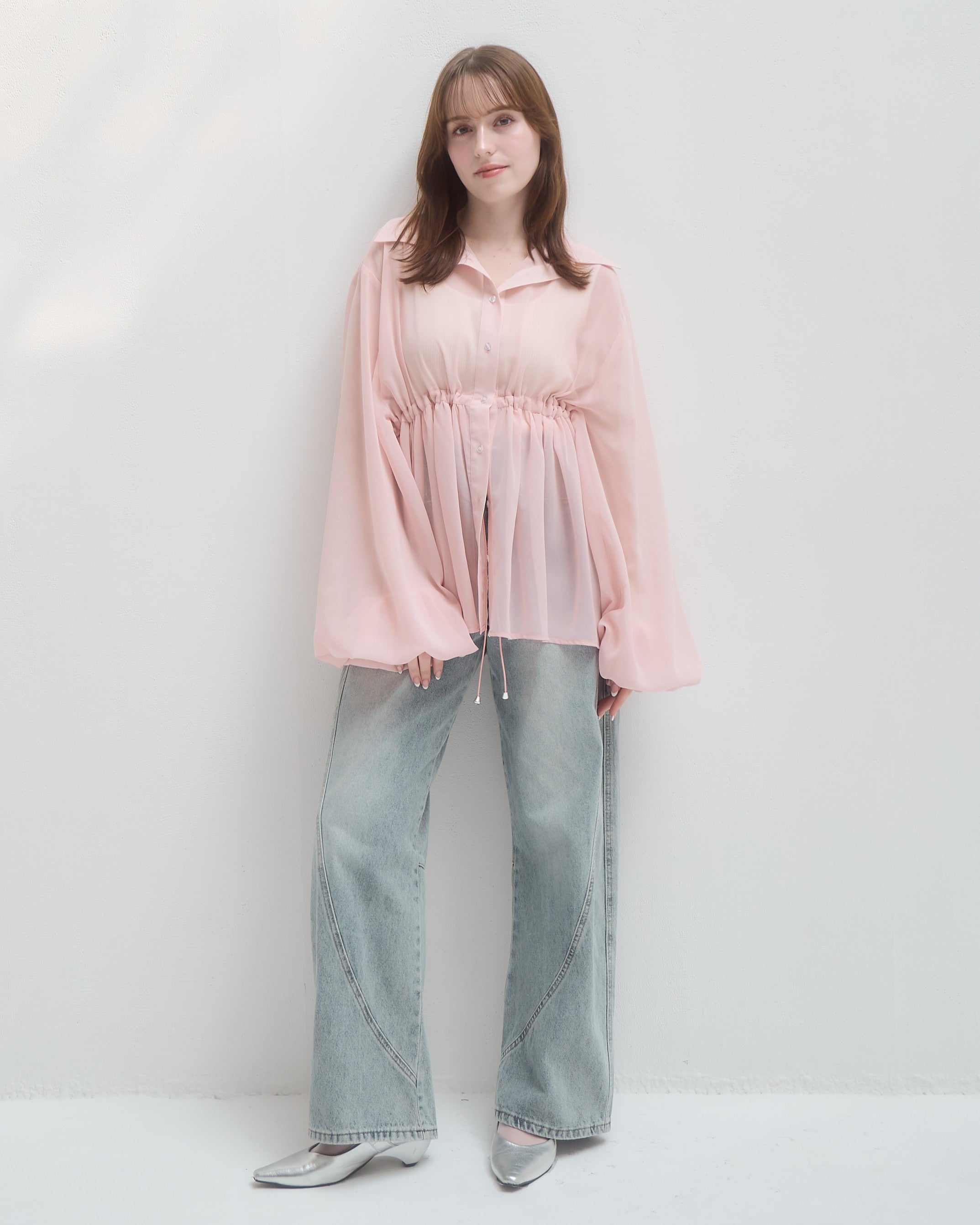 model:160cm/ピンク