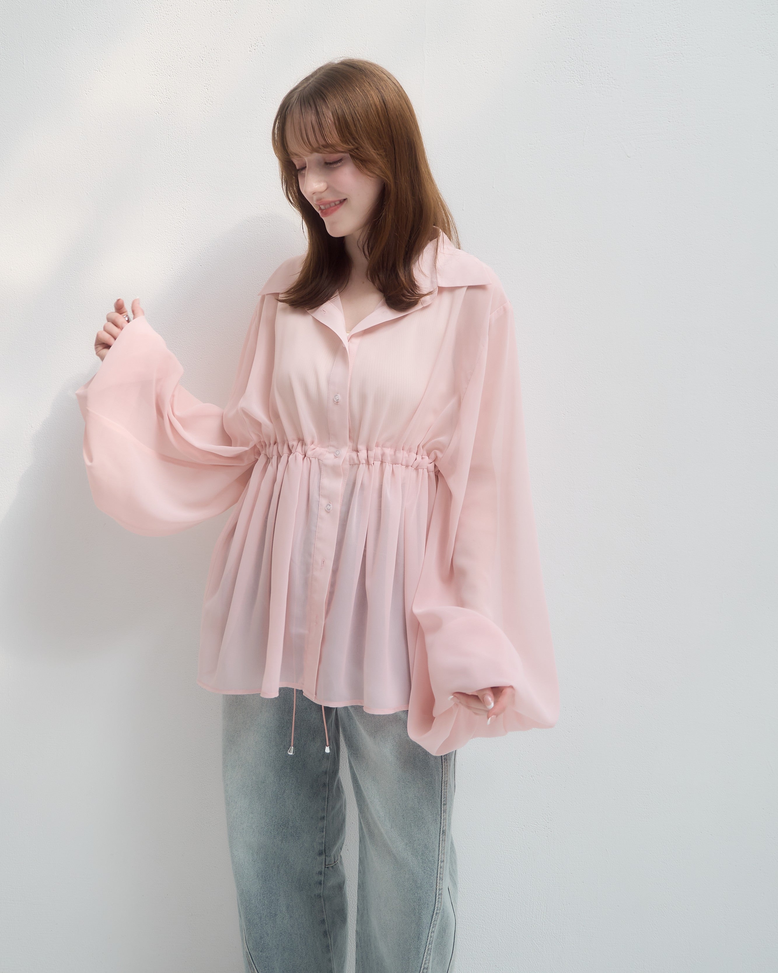 model:160cm/ピンク