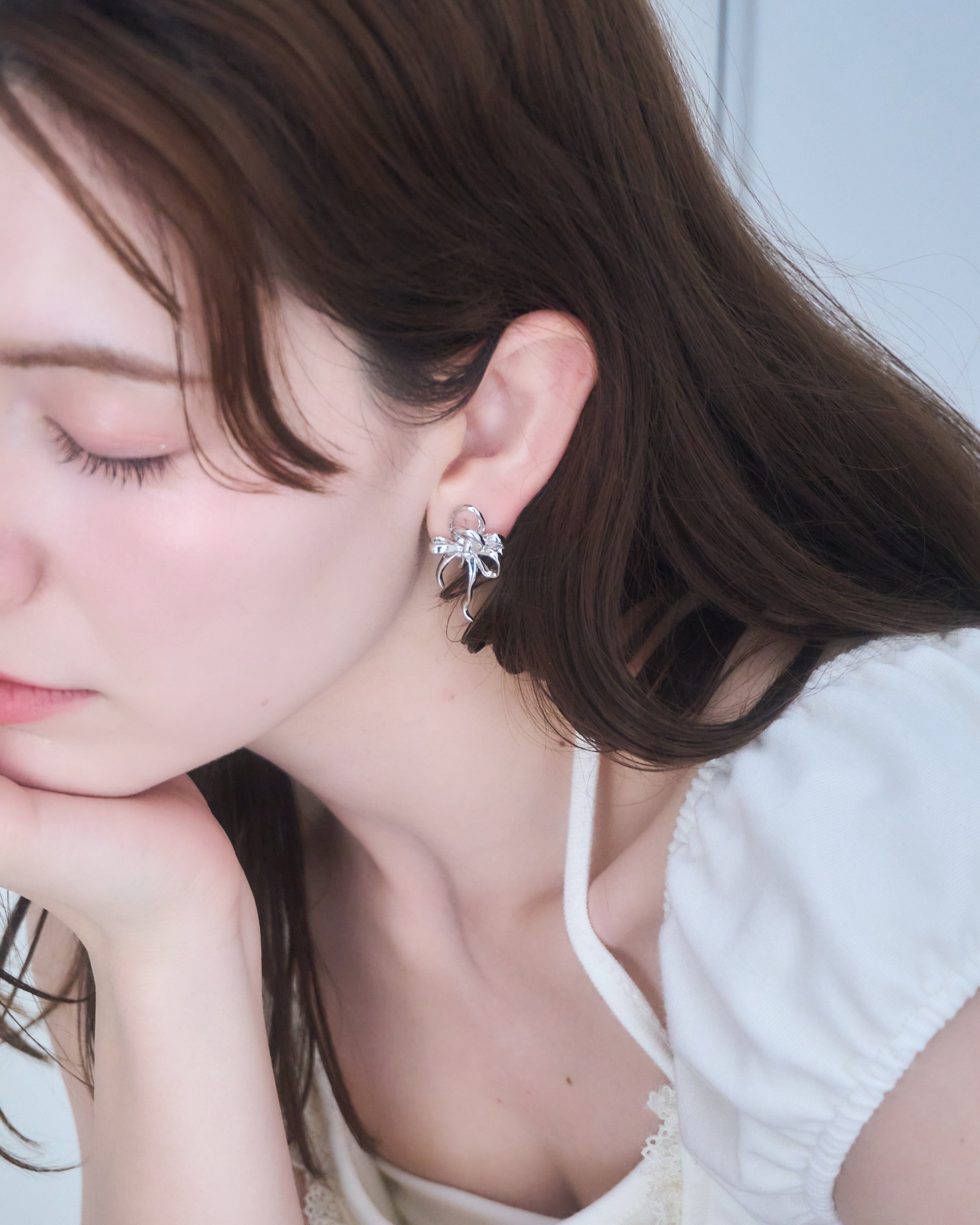 ニュアンスリボンイヤリング