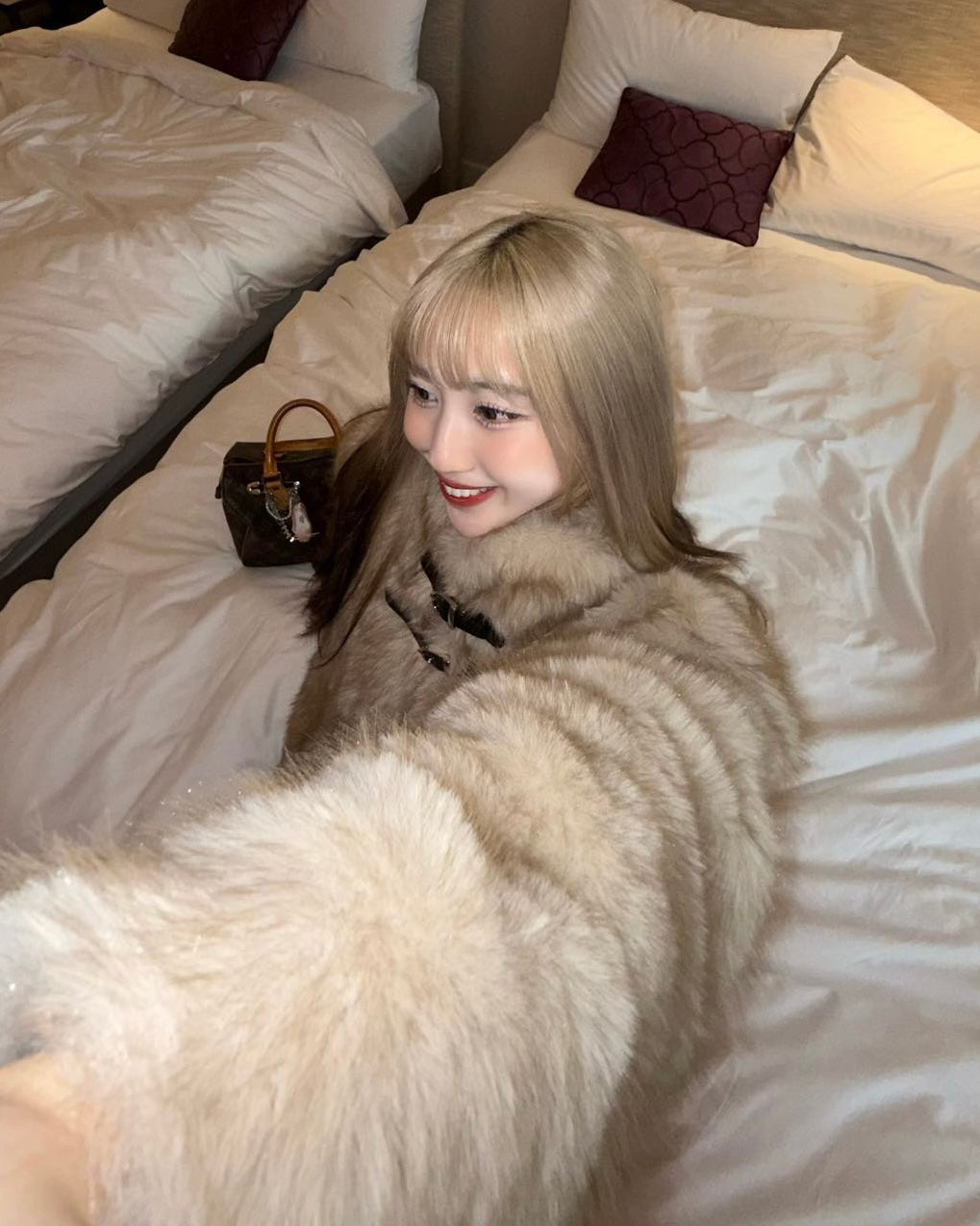 2wayベルトファーコート