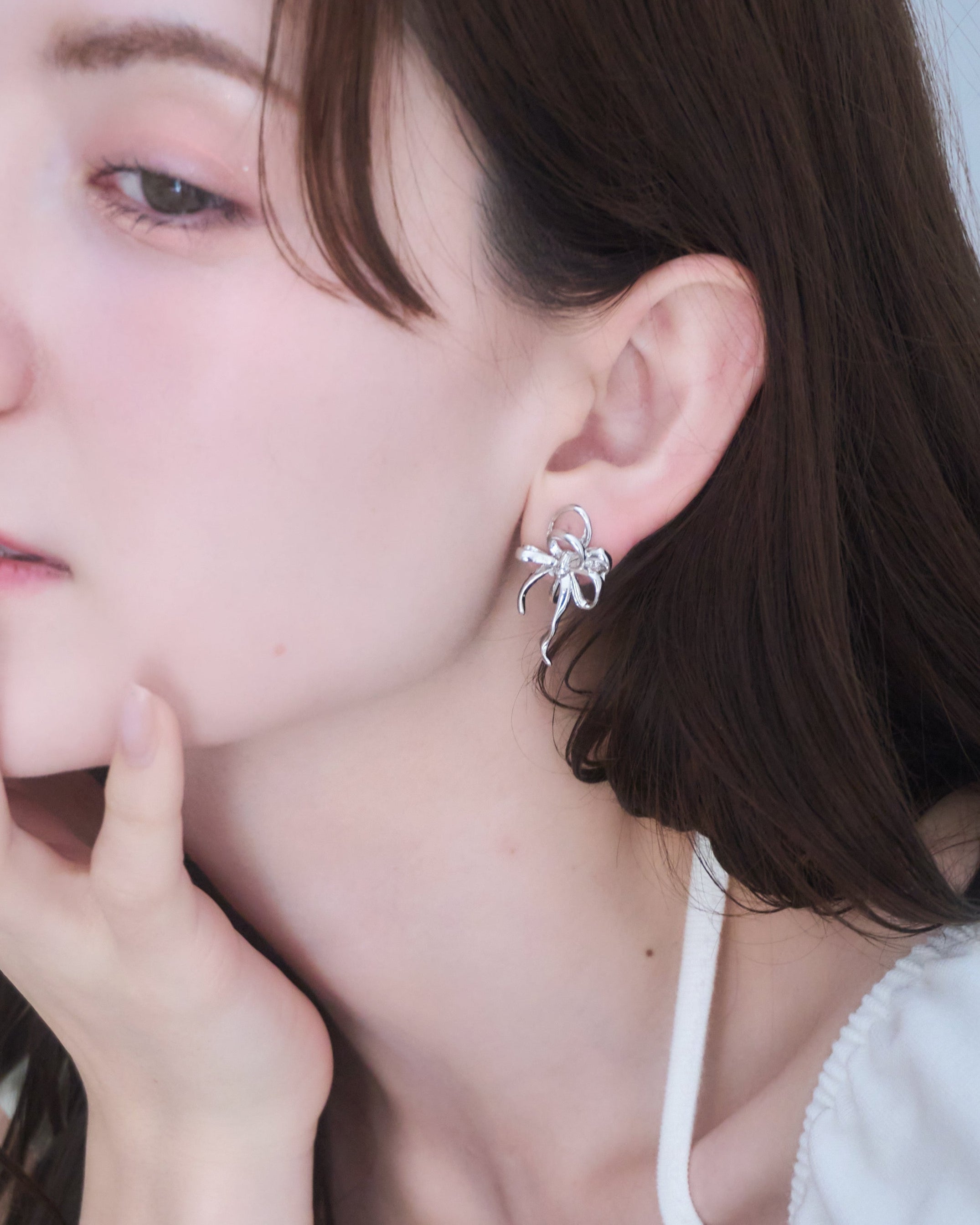 ニュアンスリボンイヤリング