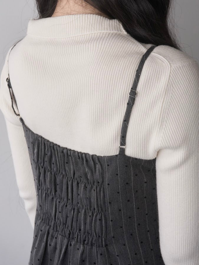 【予約】ドットレースドッキングキャミワンピース