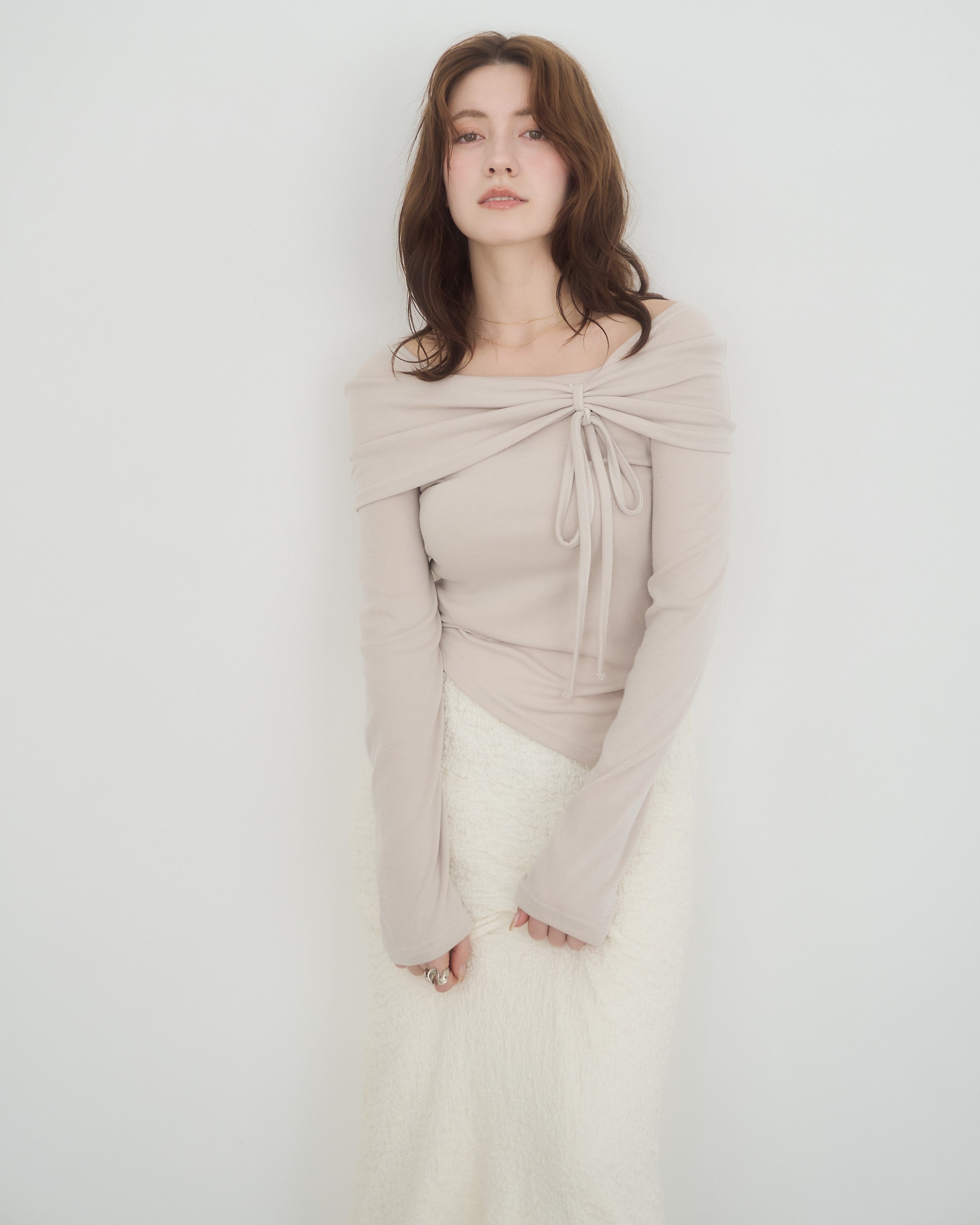 model:155cm/ベージュ