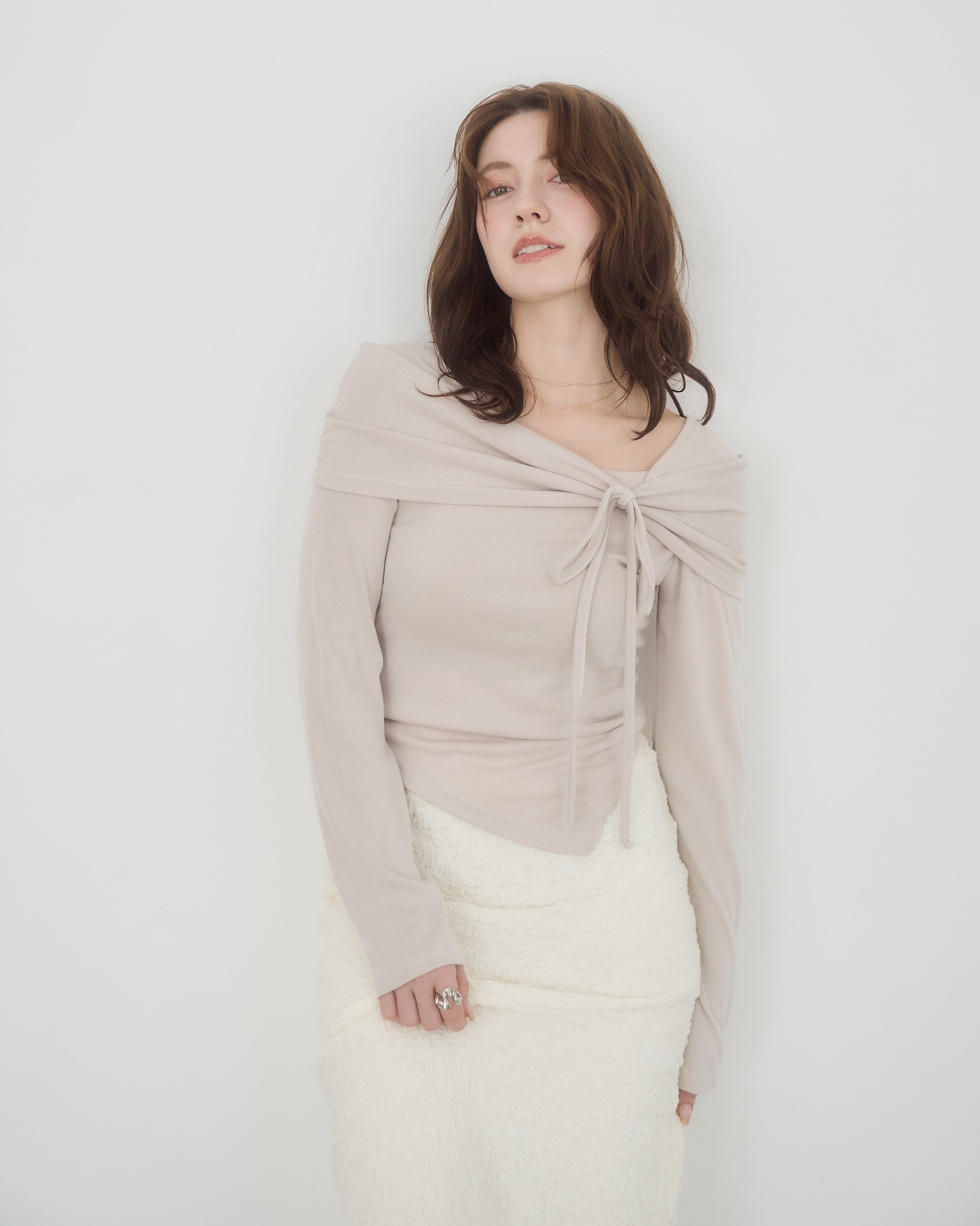 model:155cm/ベージュ