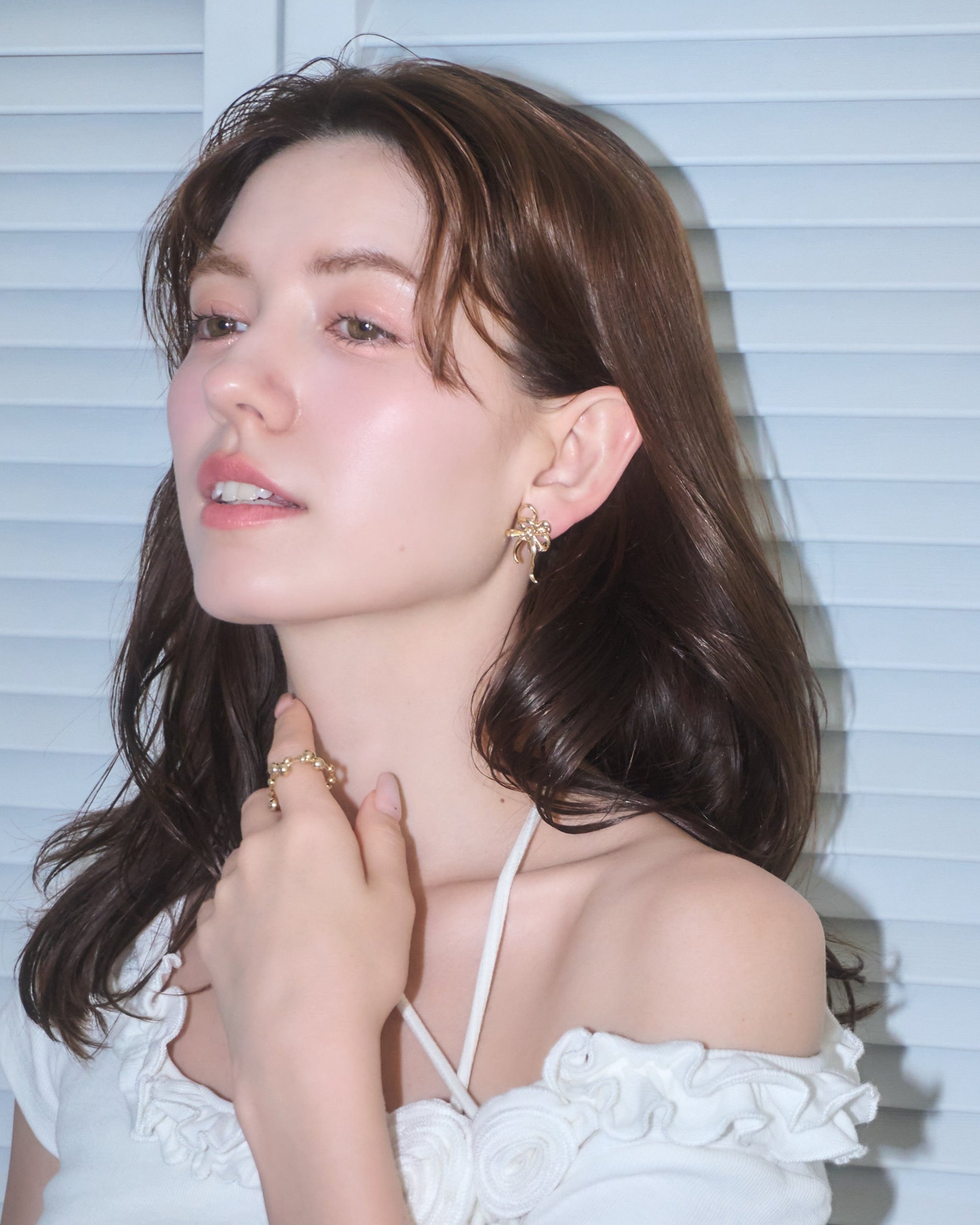 ニュアンスリボンイヤリング