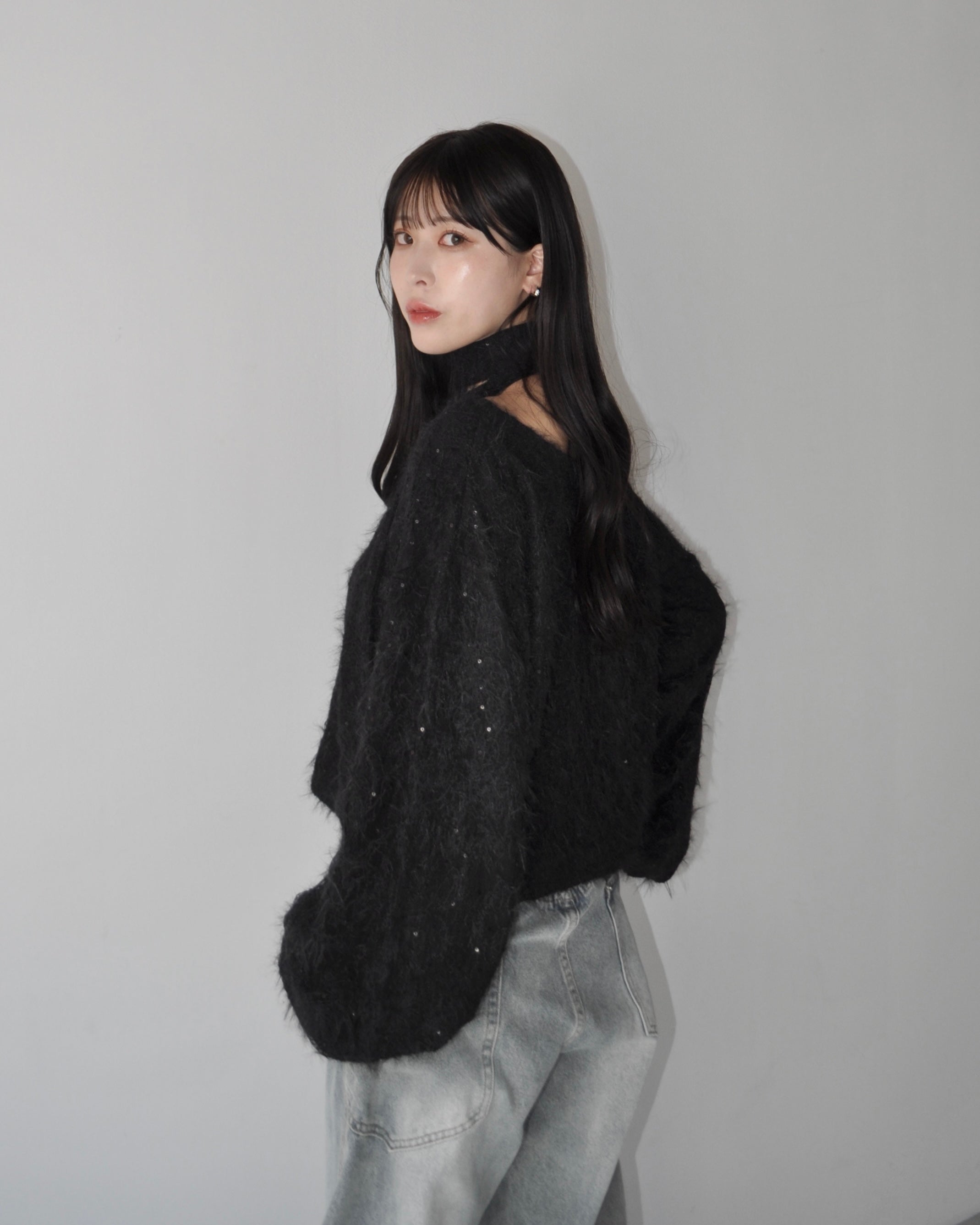 Choker Set 2way蕾丝针织开衫