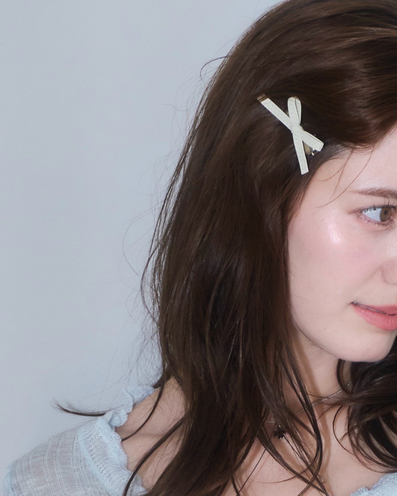 Leather Ribbon Hair Clip