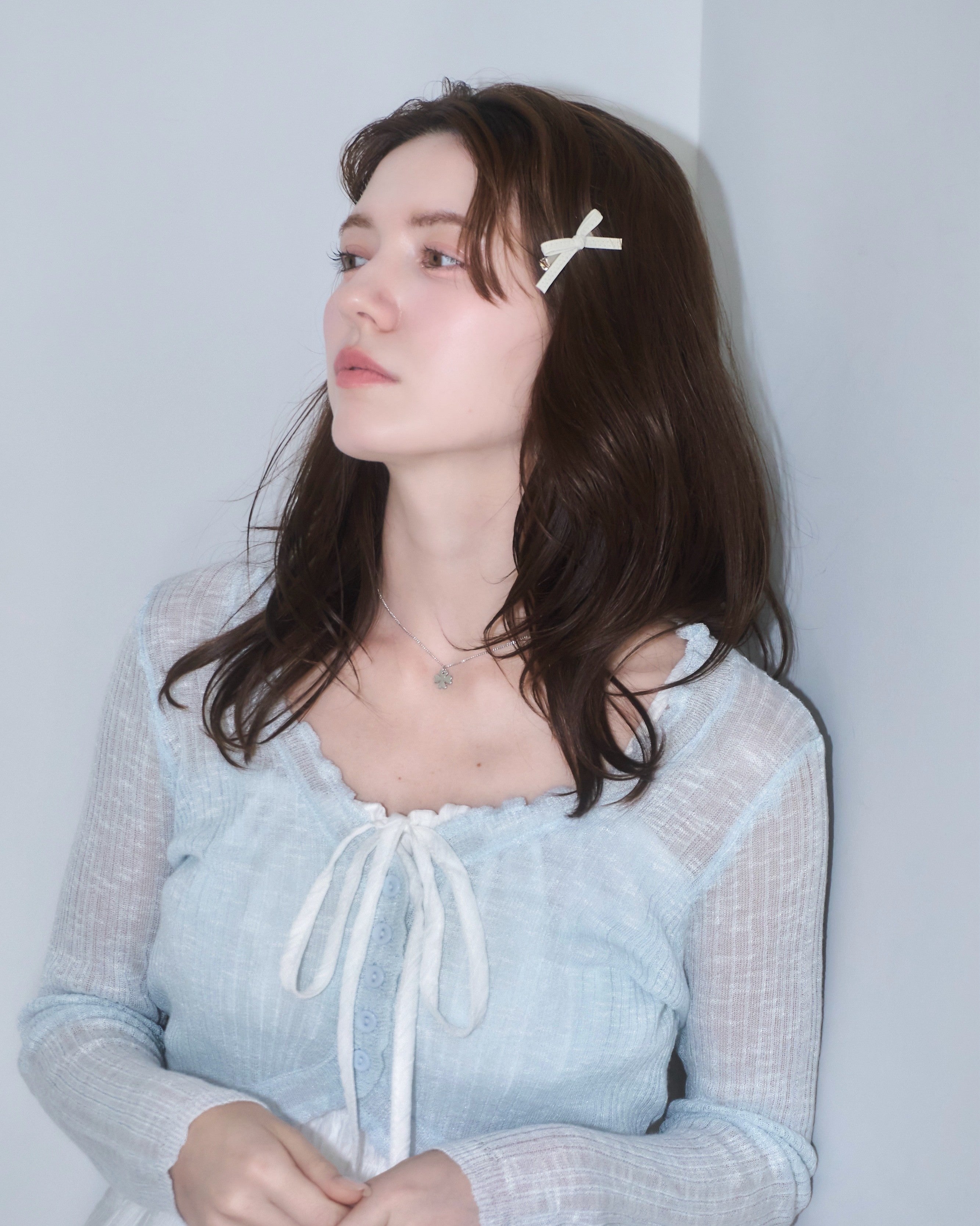 Leather Ribbon Hair Clip