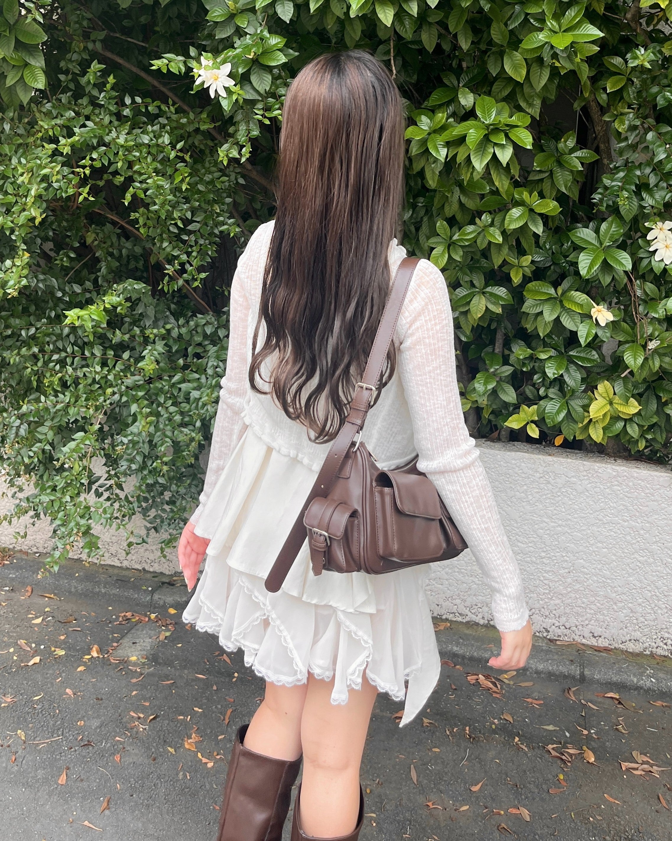 Random Ruffle Lace Mini Skirt