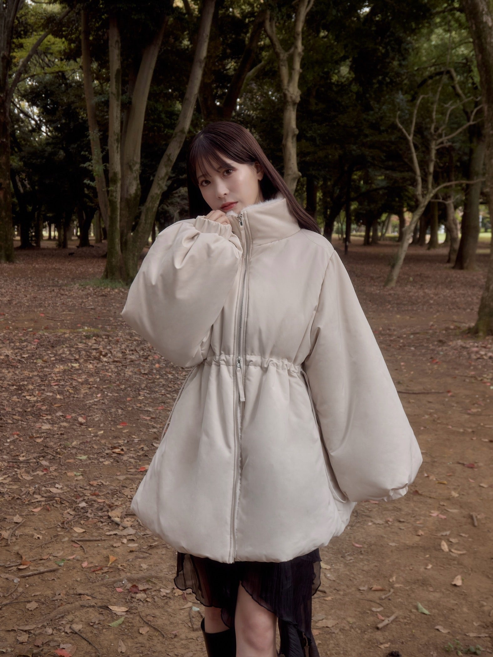 3wayドロスト中綿ダウンコート