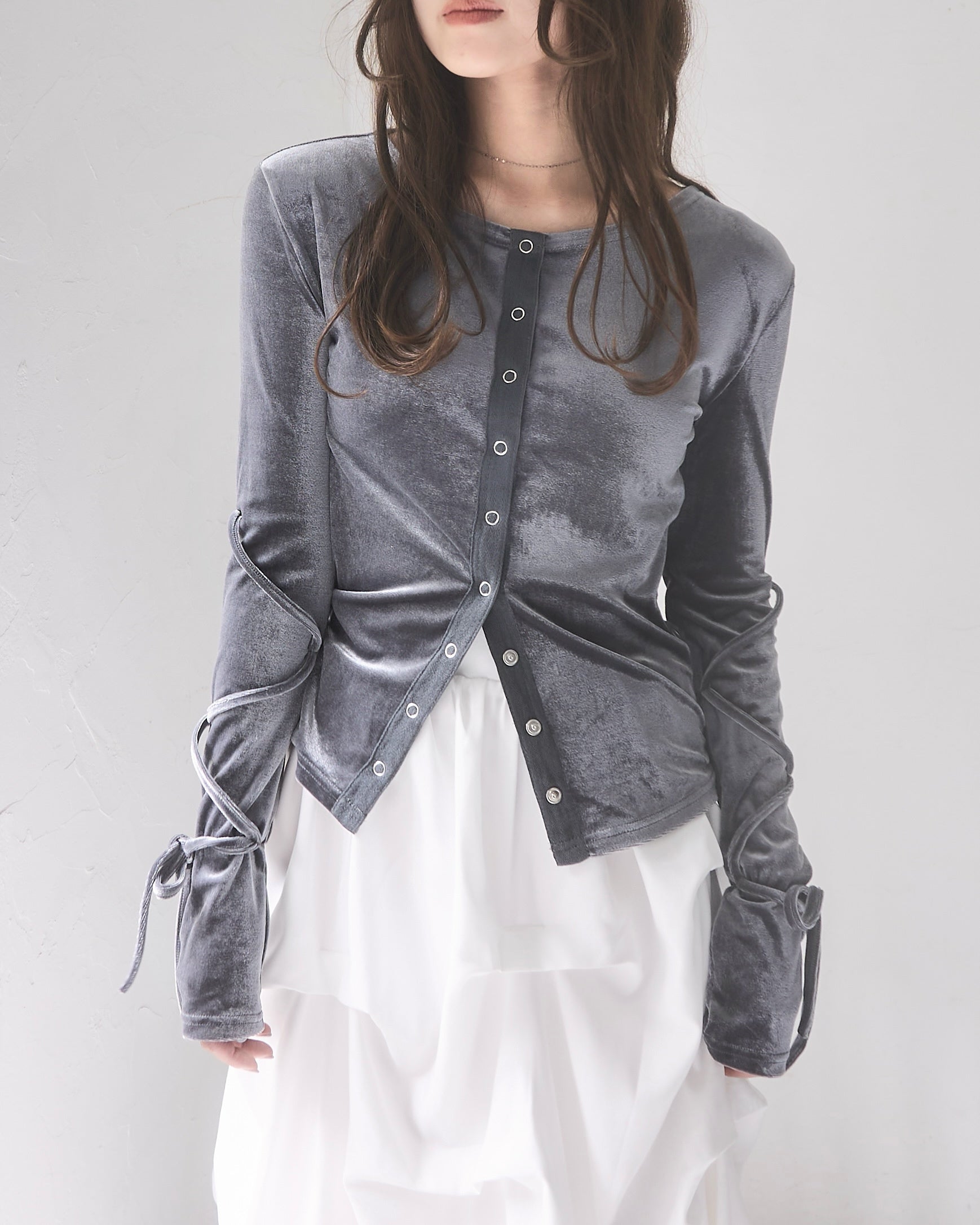 ベロアリボントップス