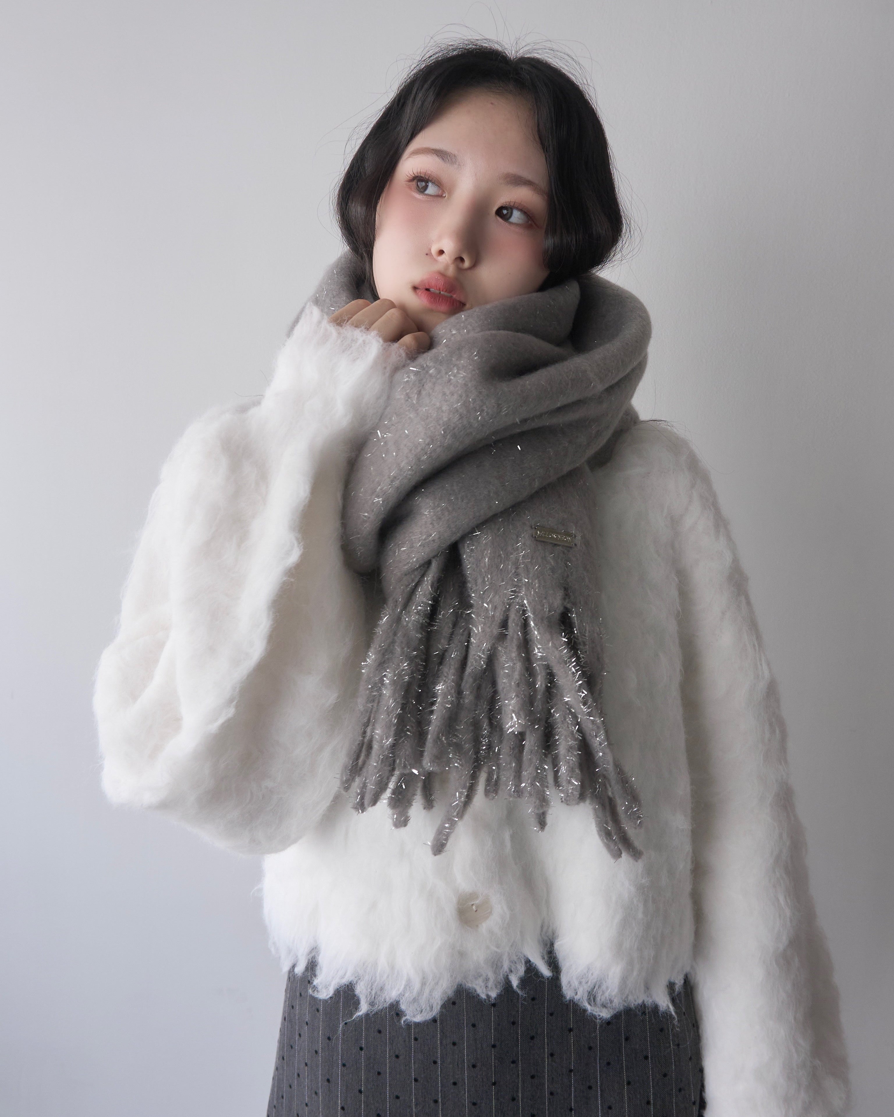 【一部予約】グリッターラメボリュームマフラー