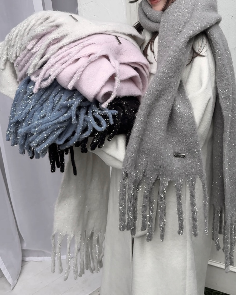 【一部予約】グリッターラメボリュームマフラー