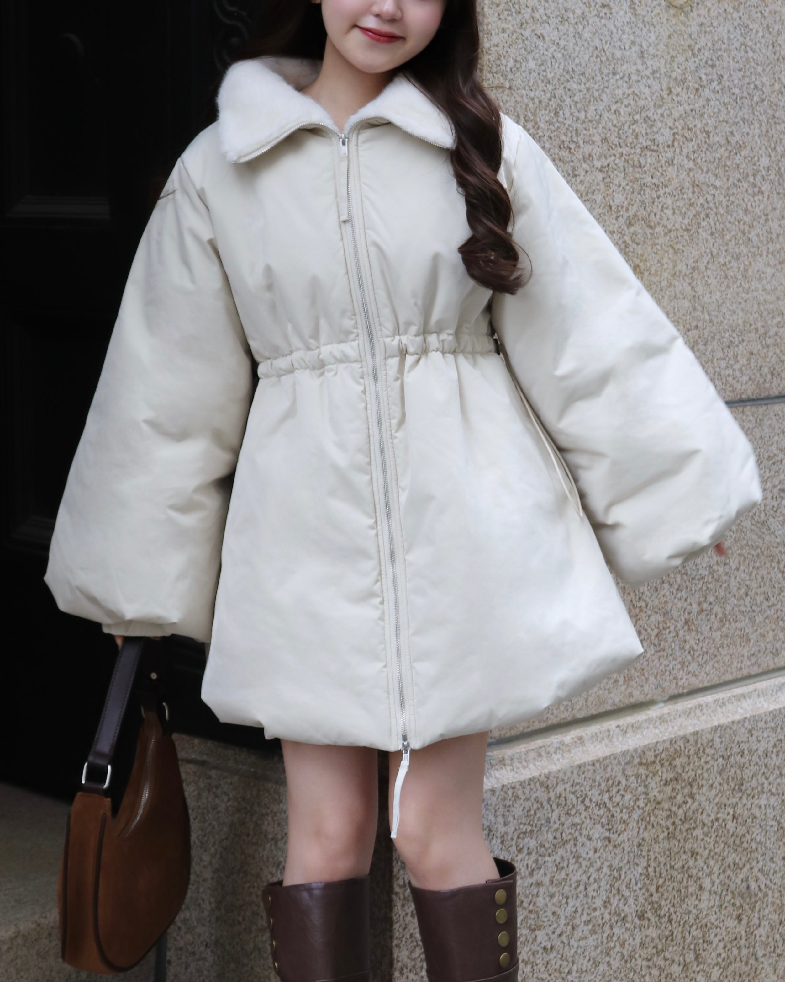 3wayドロスト中綿ダウンコート