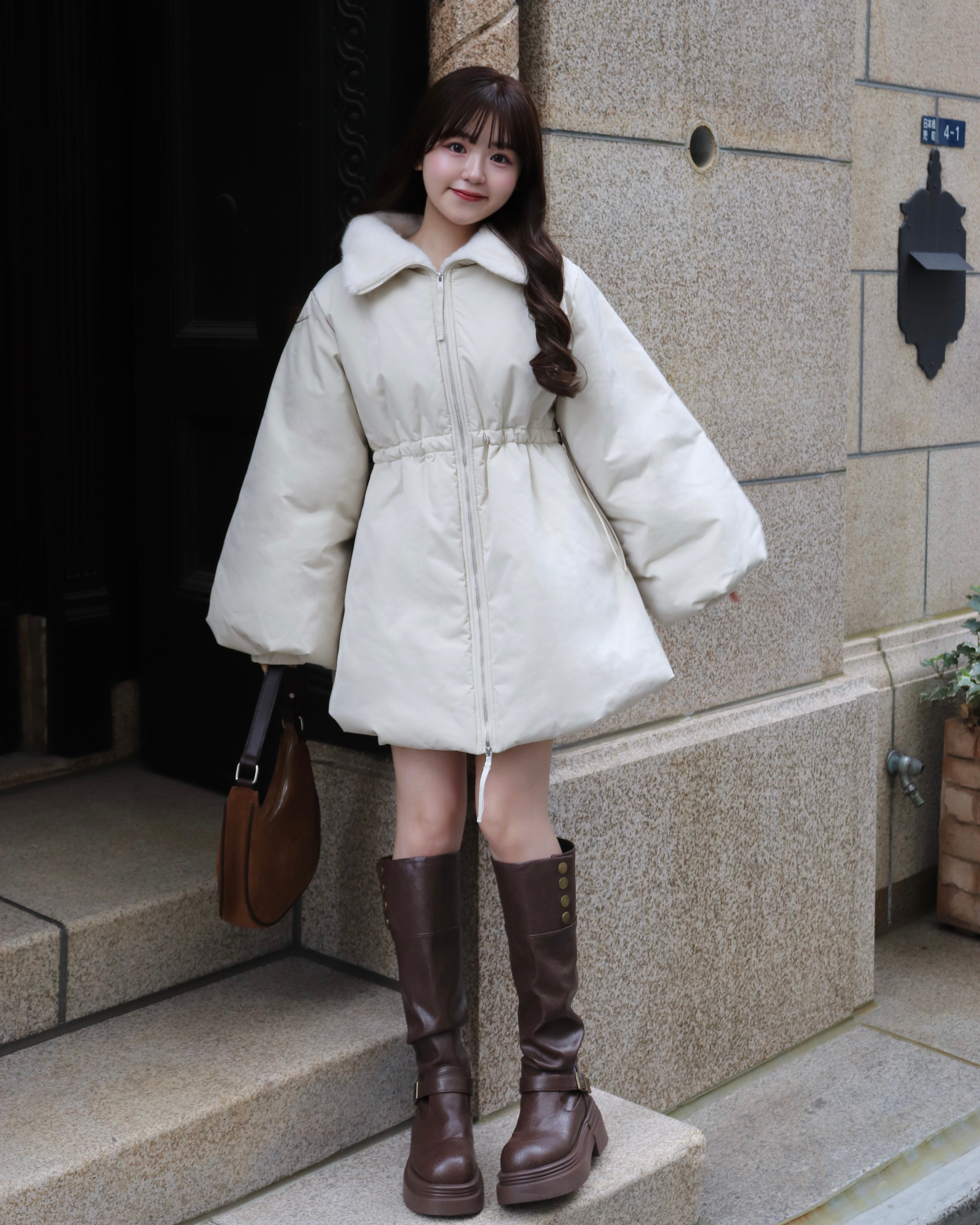 3wayドロスト中綿ダウンコート