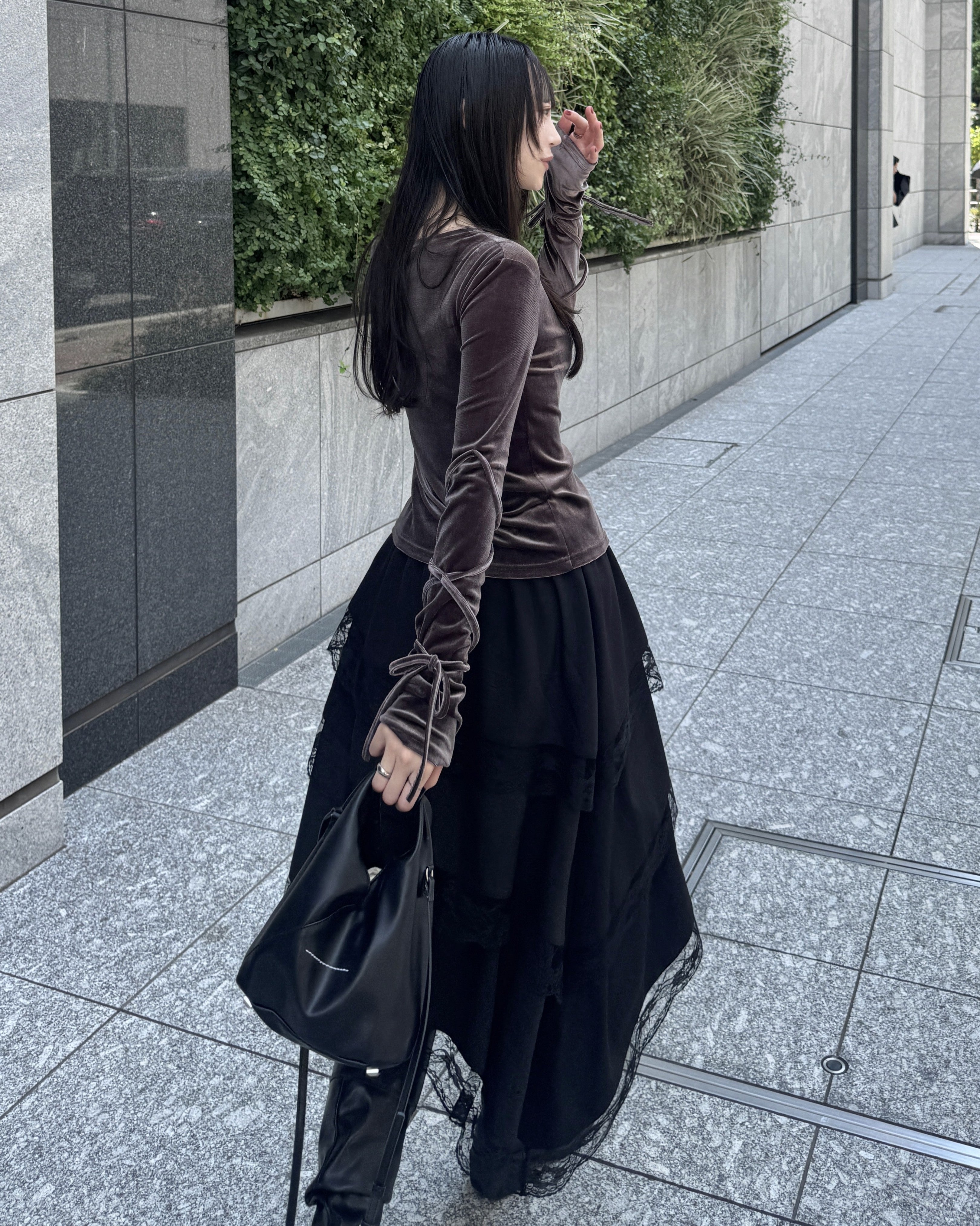 【一部予約】ベロアリボントップス