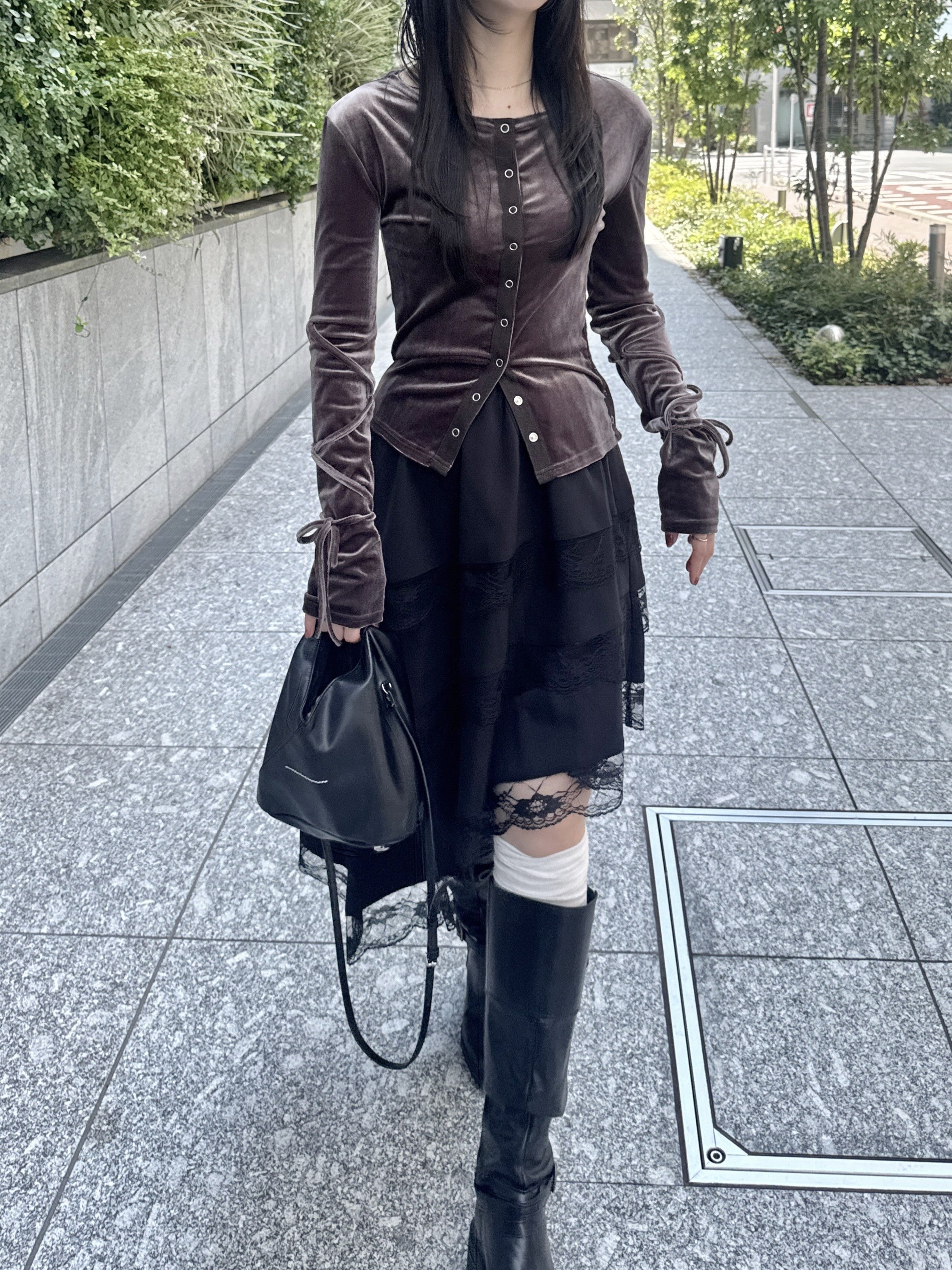 ベロアリボントップス