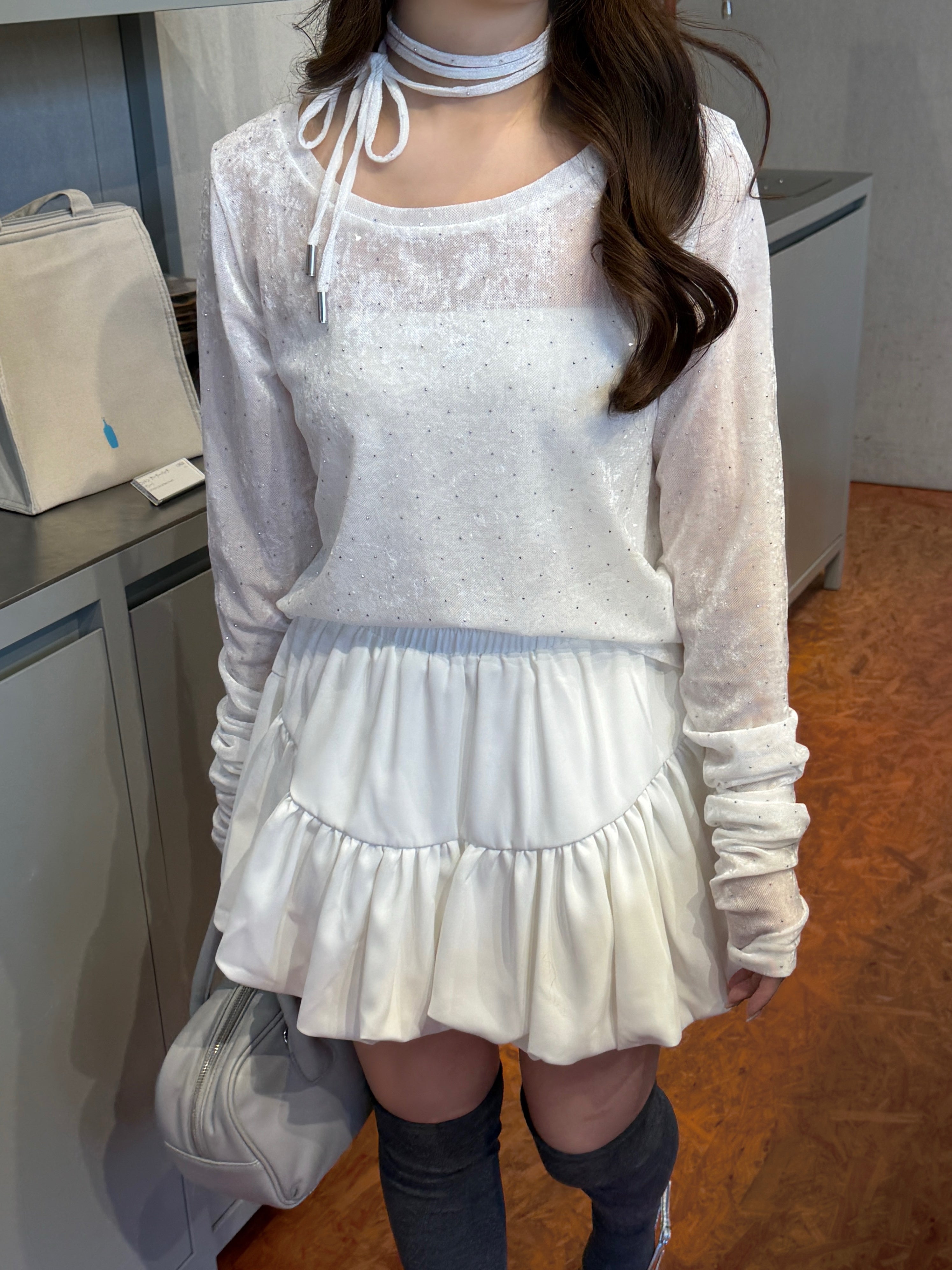 シアーベロアビジュートップス