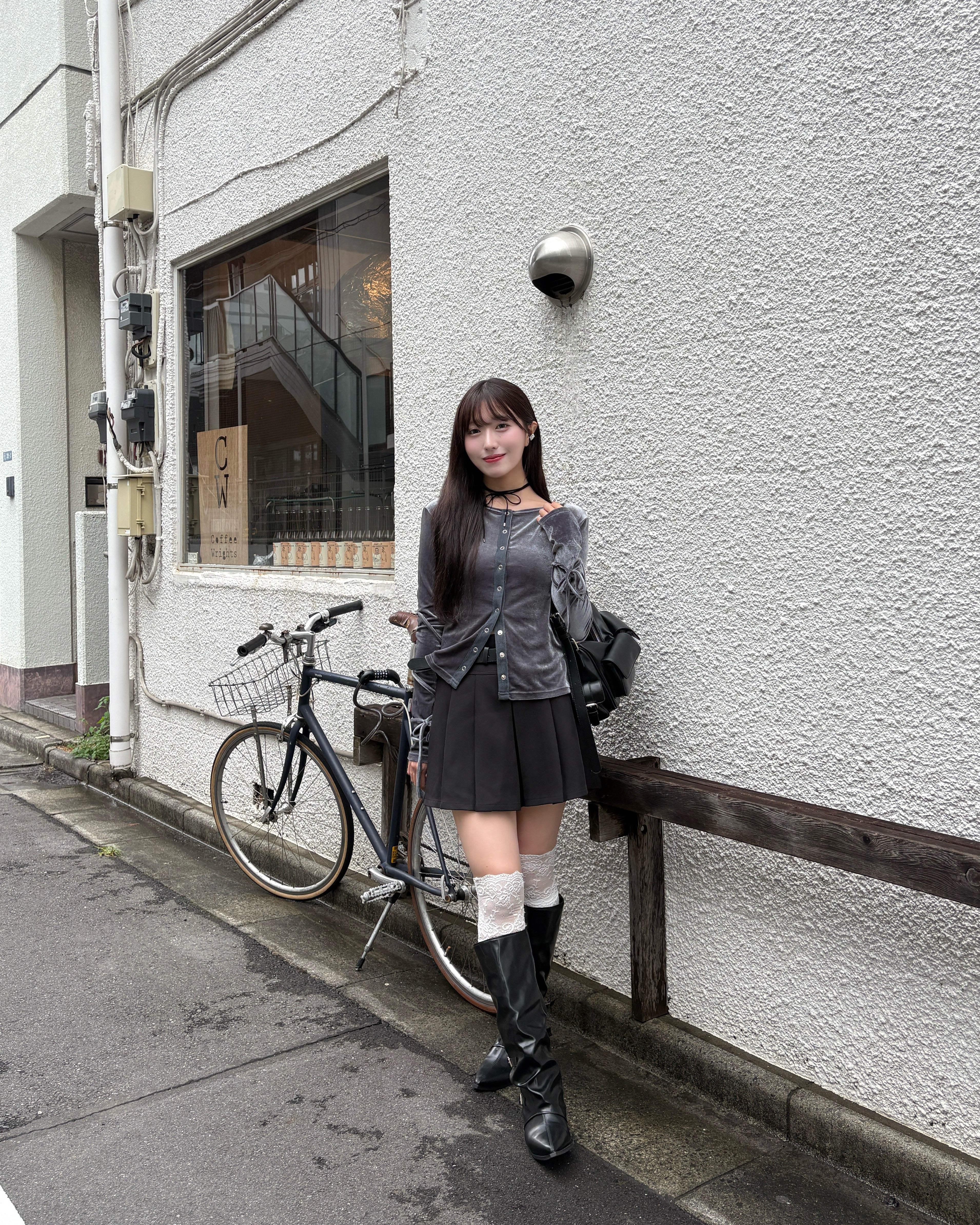 belt set pleated skirt