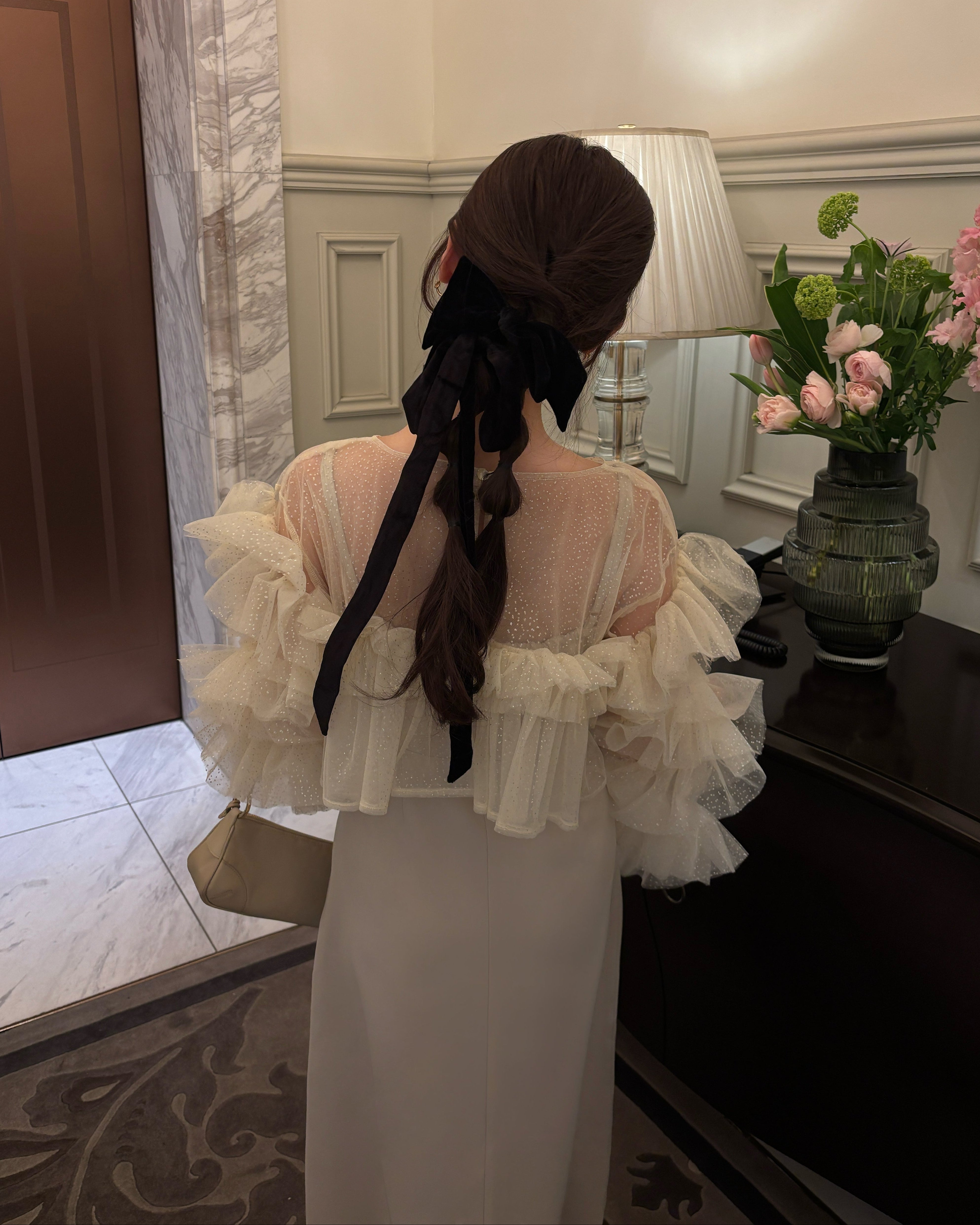 【予約】フリルラメチュールオケージョンワンピース