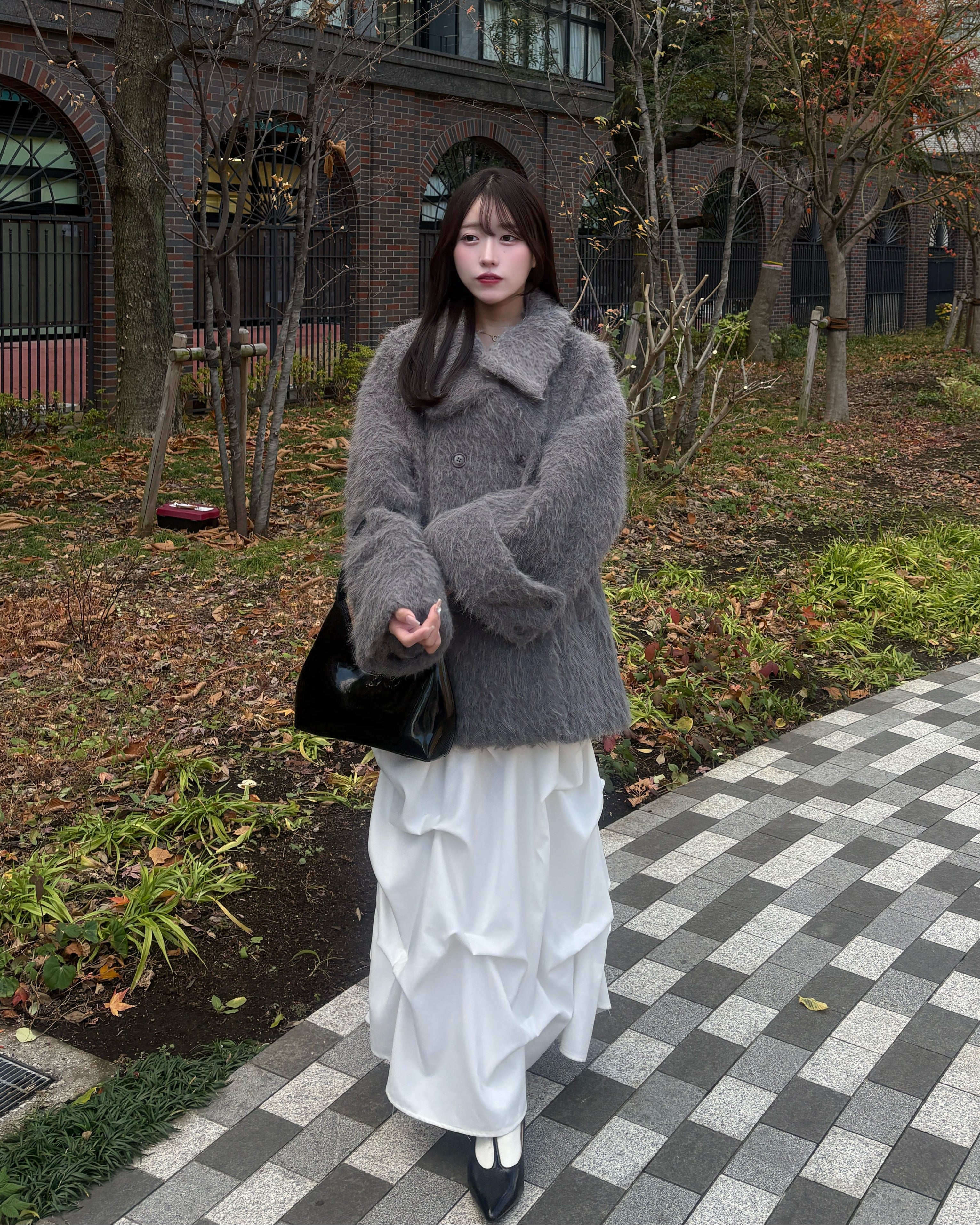 3wayスタンドカラーシャギーコート