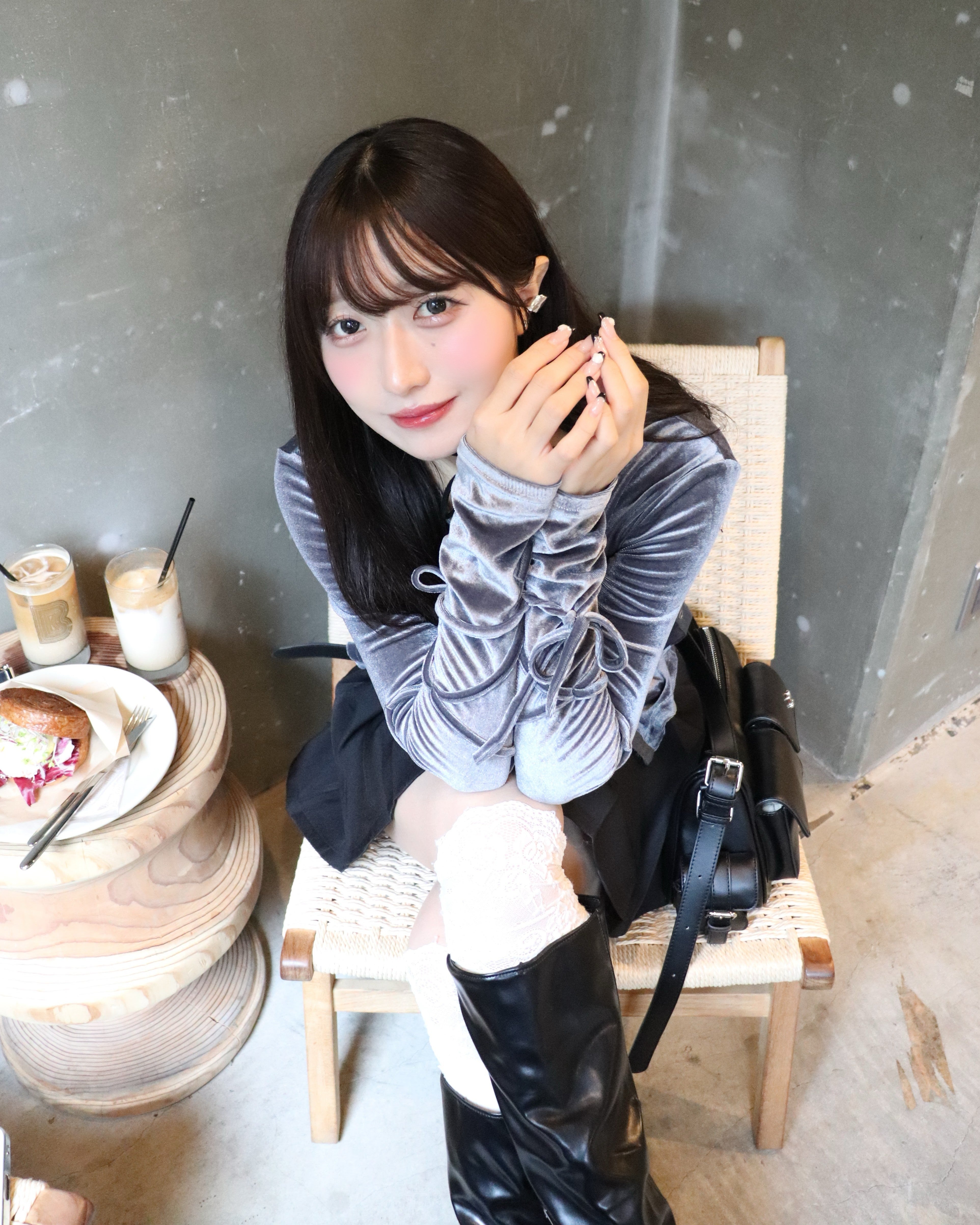 ベロアリボントップス