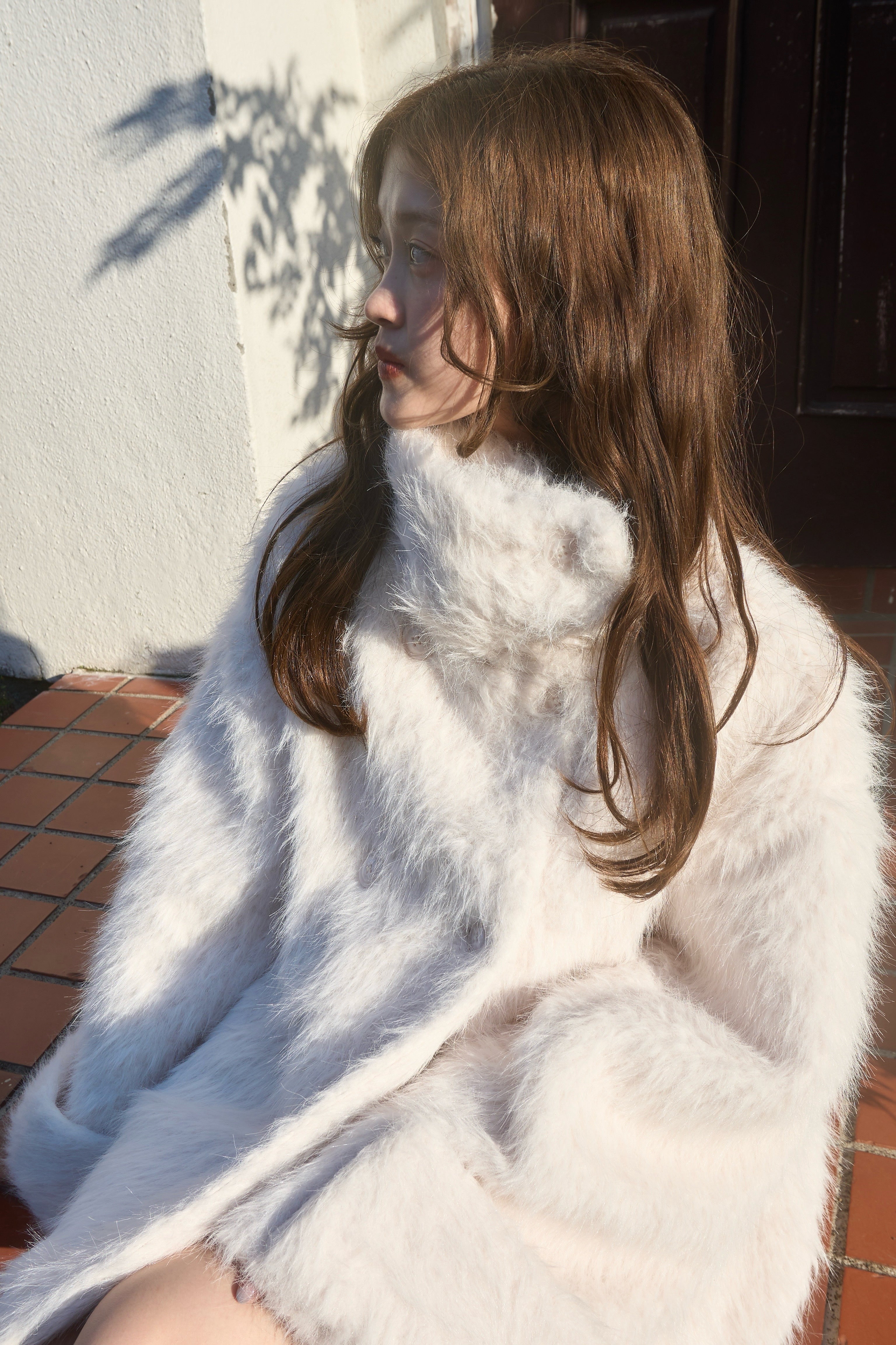 3wayスタンドカラーシャギーコート