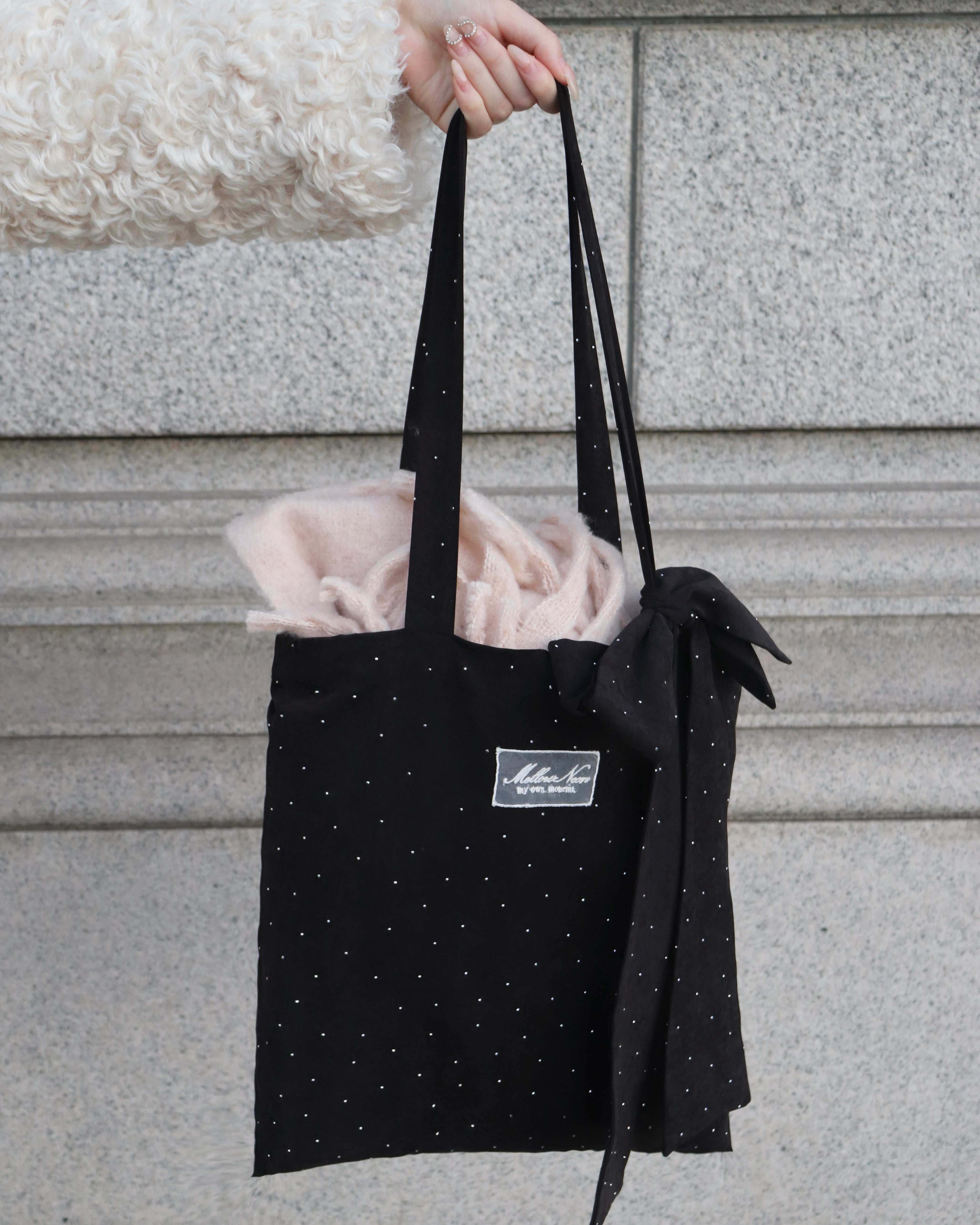 Bijou ribbon tote bag