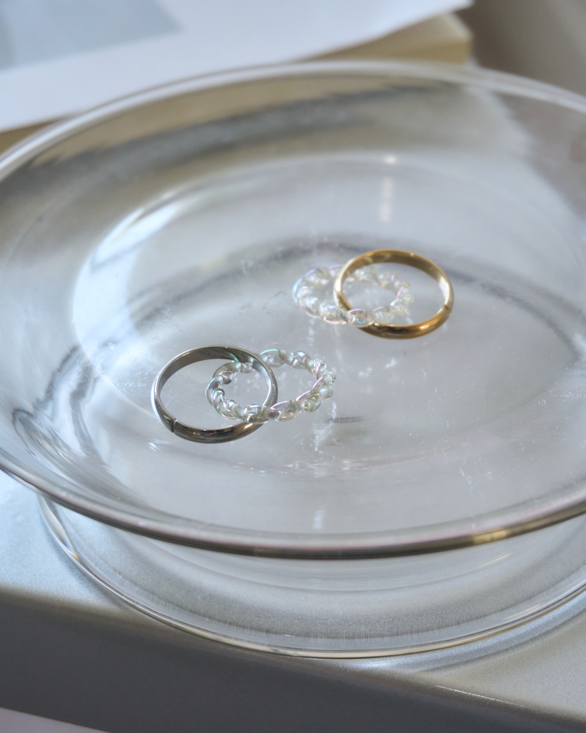 Beads and metal docking ring