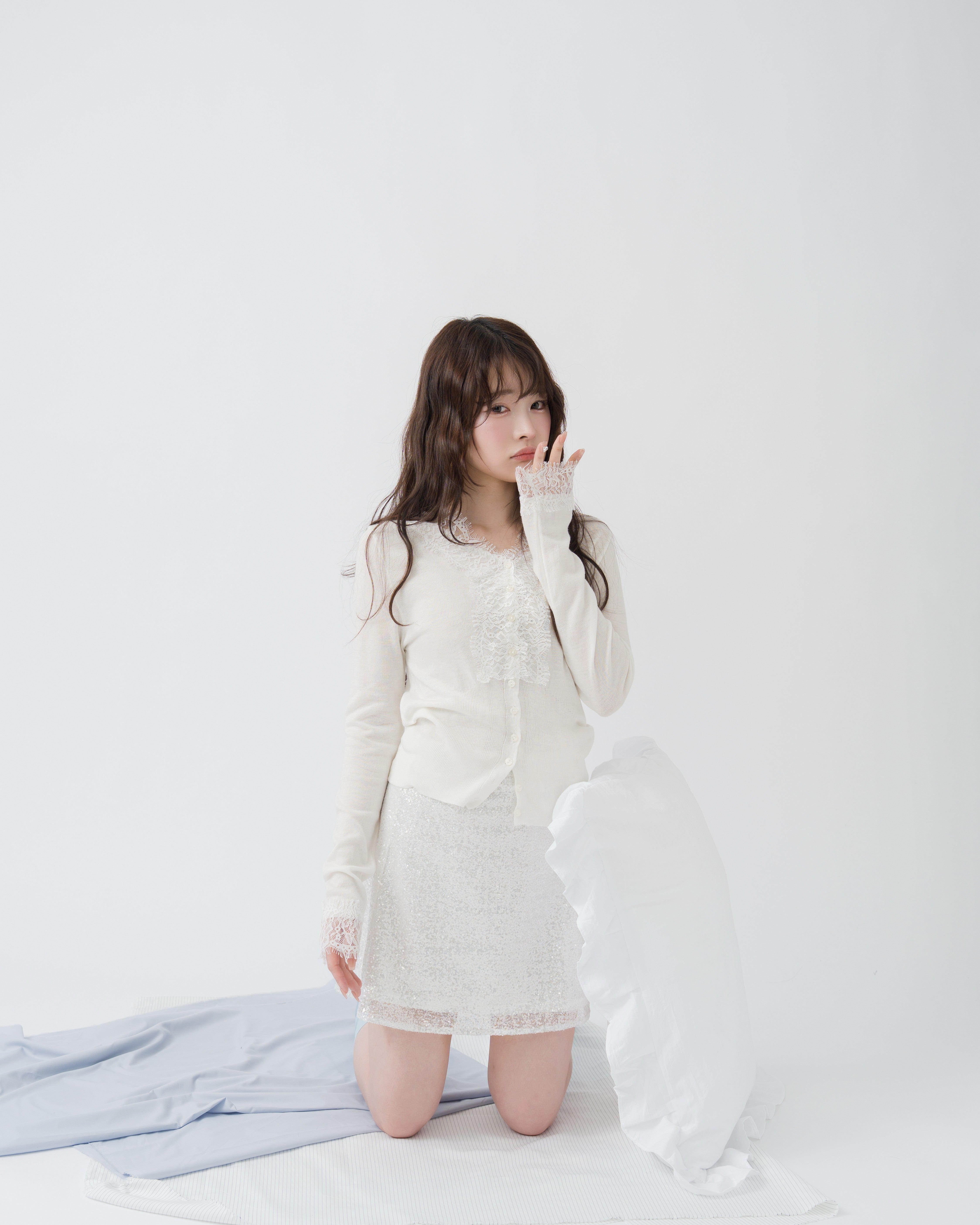 レースドッキングカーディガン