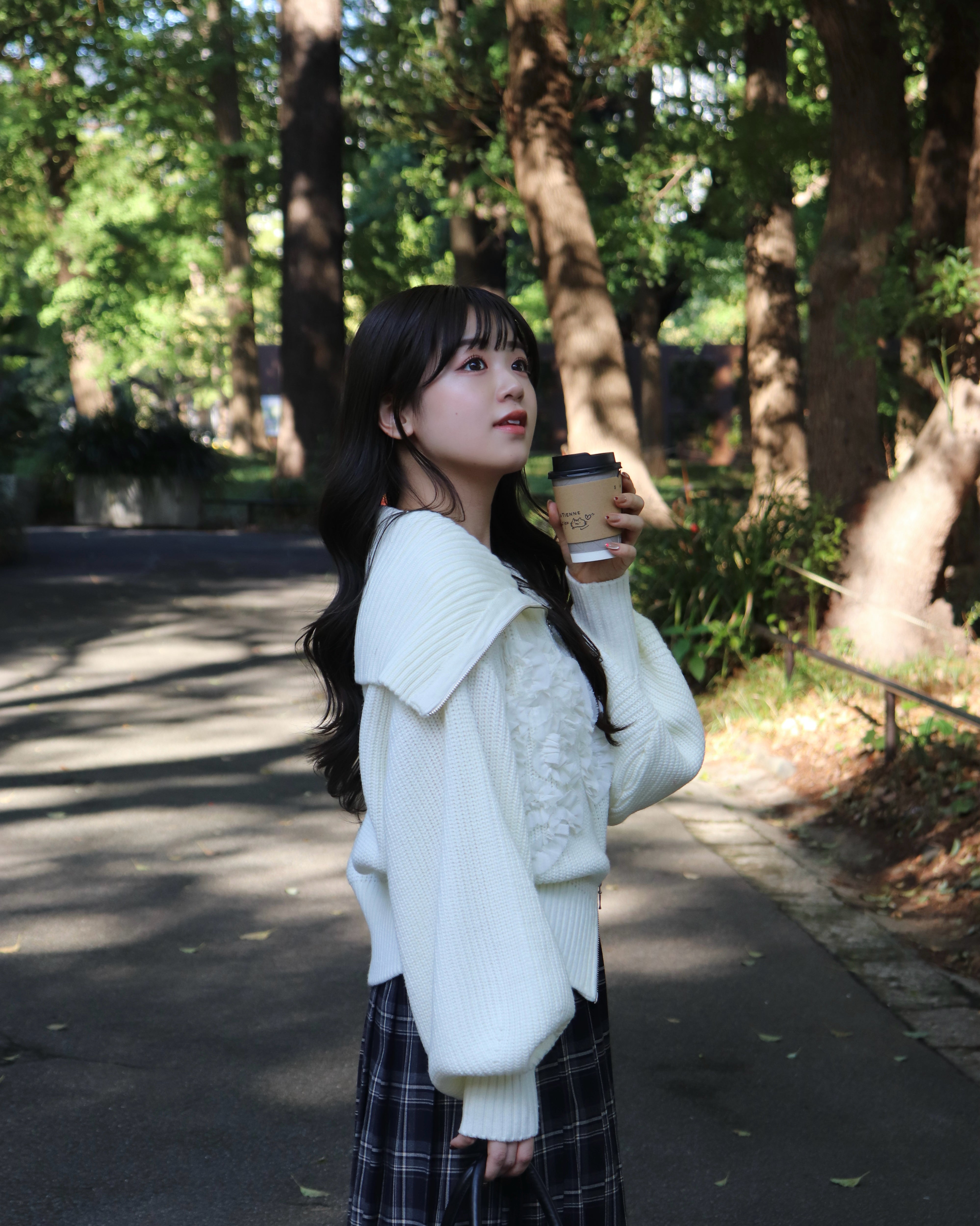 Tulle design 2-way zip knit