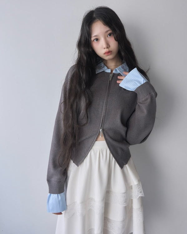 シャツレイヤードライクニット