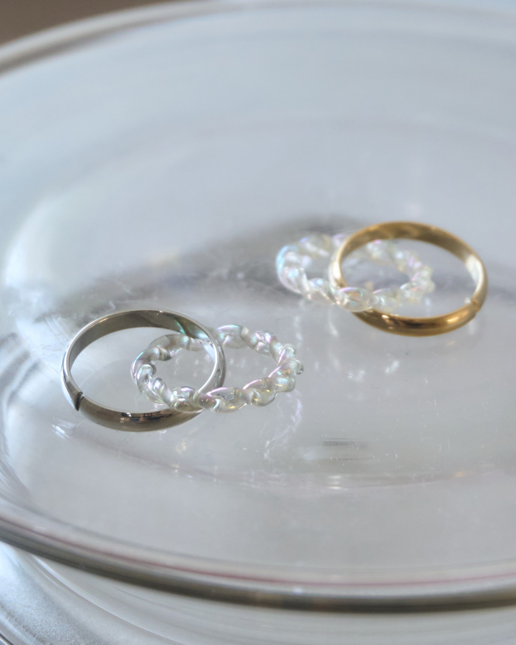 Beads and metal docking ring