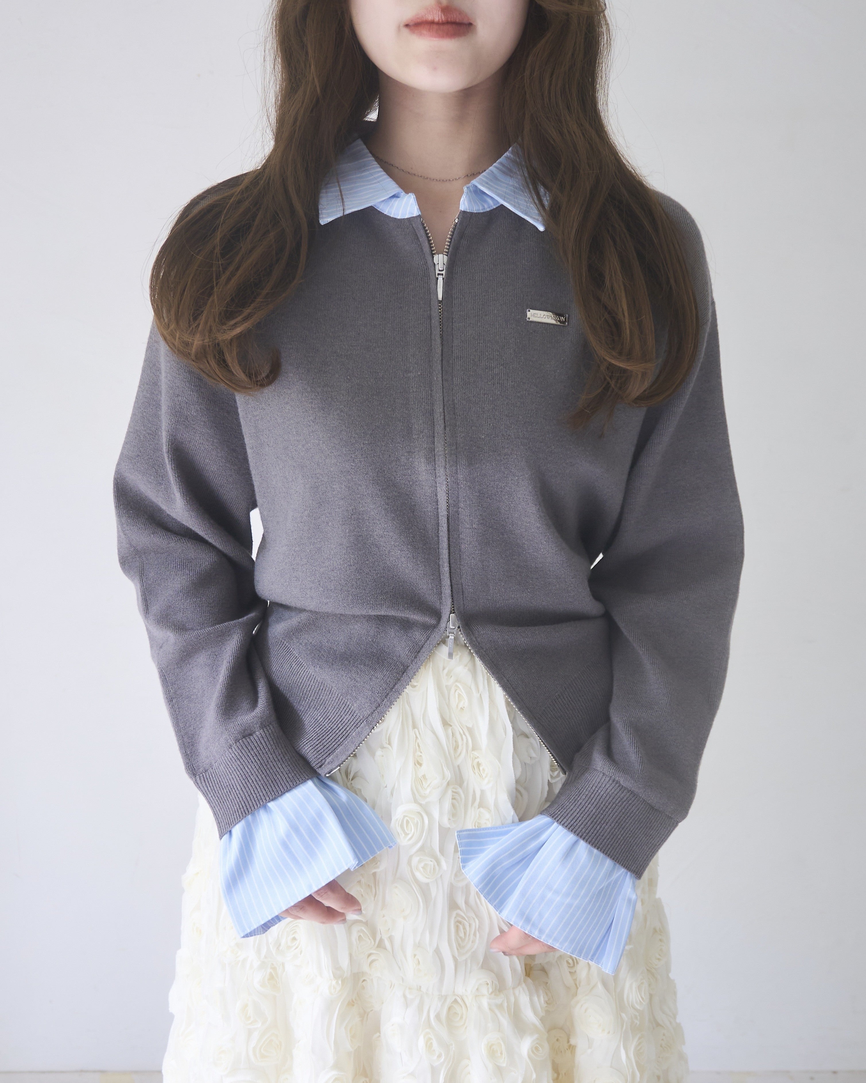 シャツレイヤードライクニット