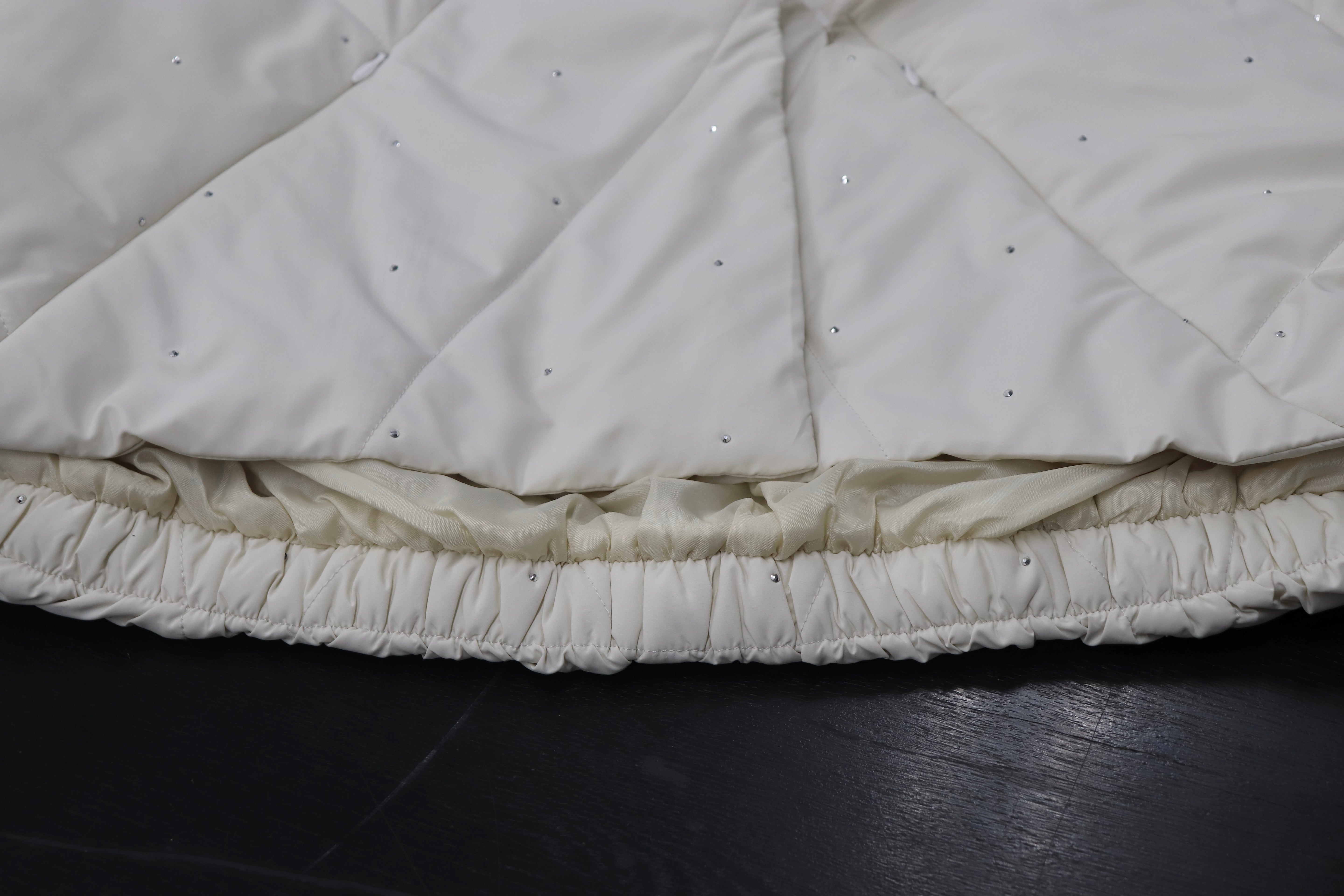 bijou ribbon quilted coat