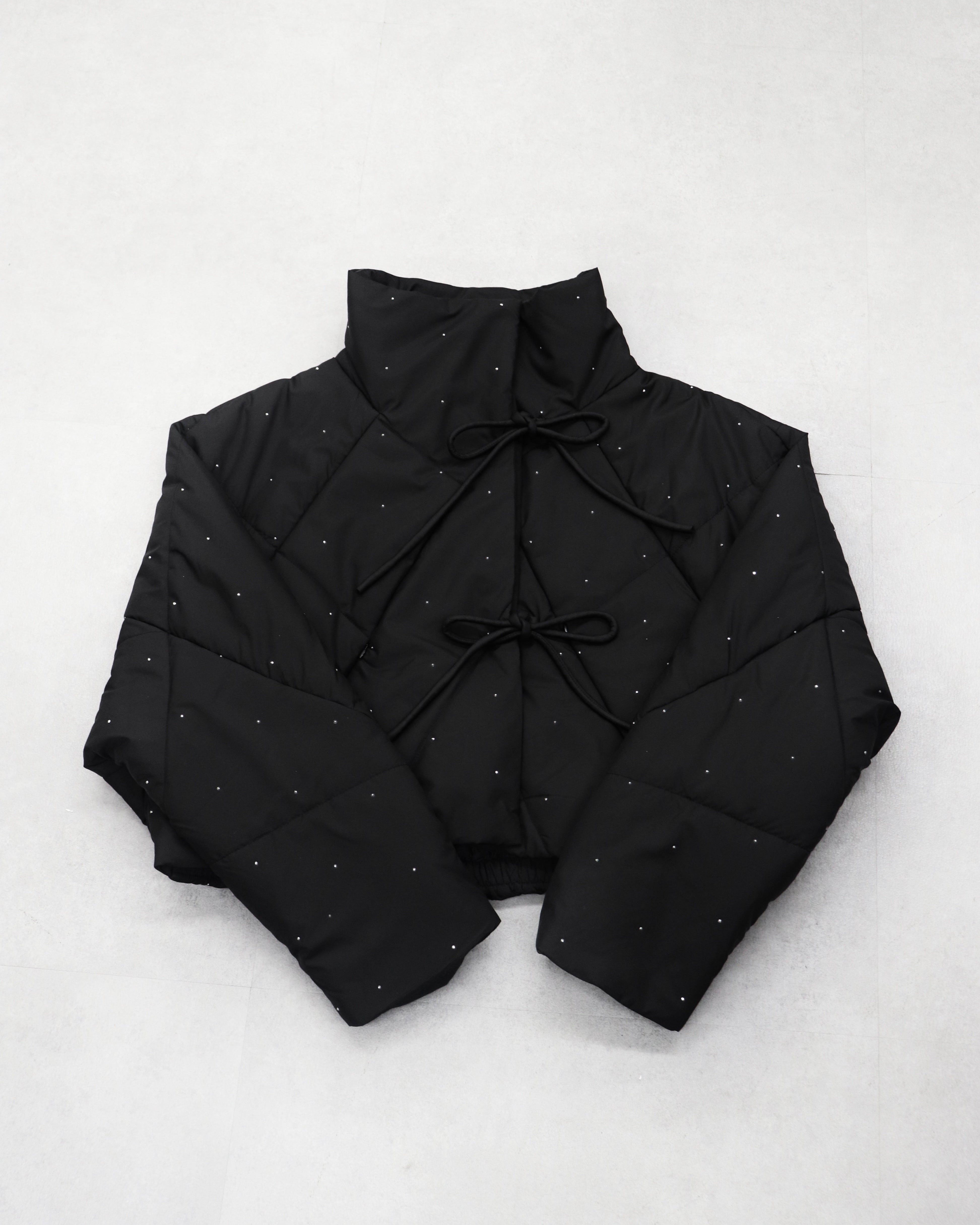 bijou ribbon quilted coat