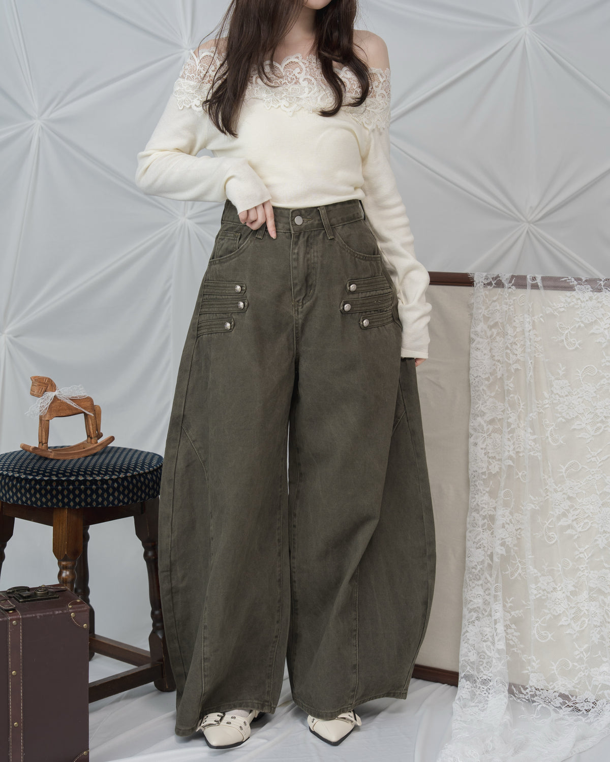 ナポレオンバレルレッグデニムパンツ