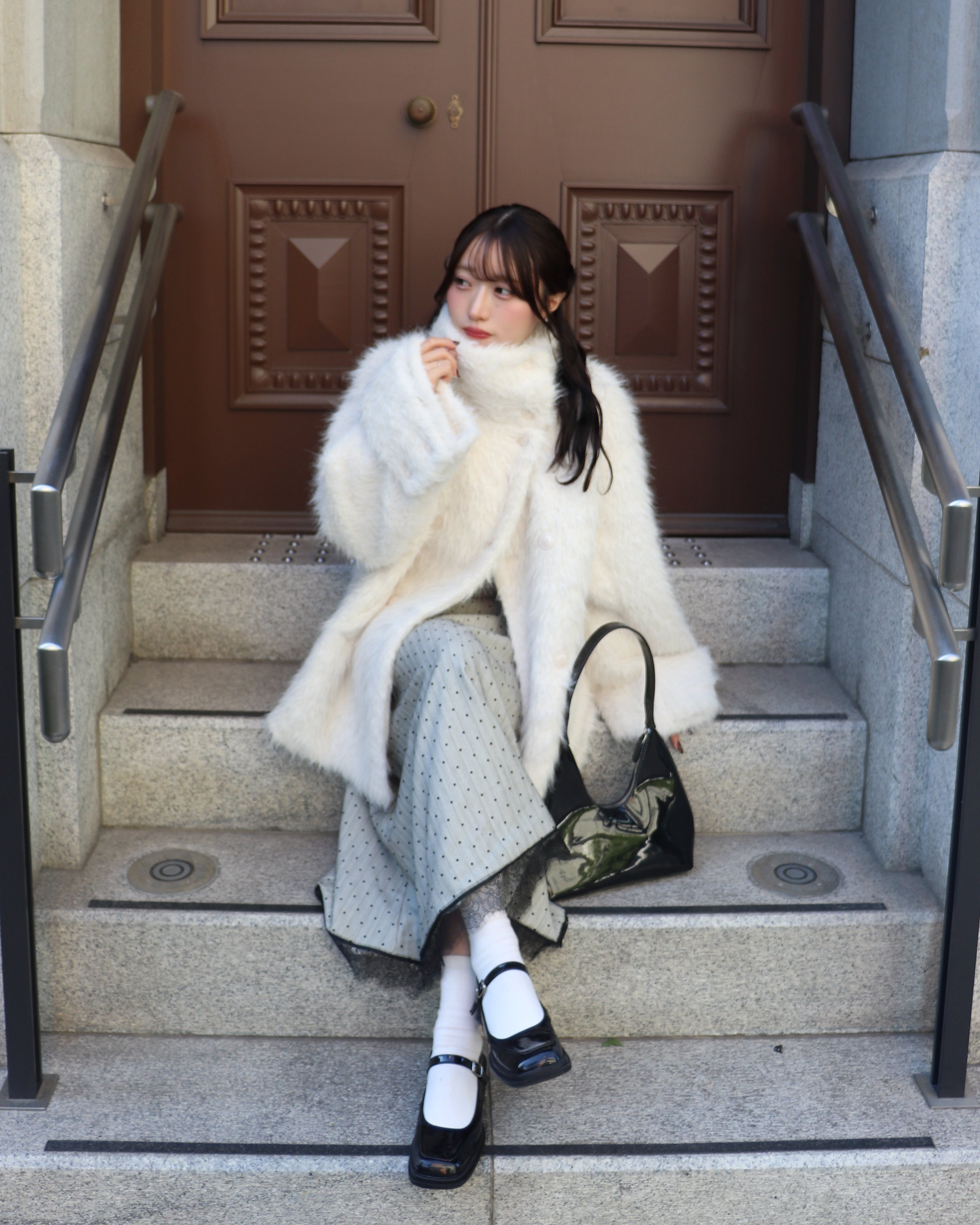 3wayスタンドカラーシャギーコート