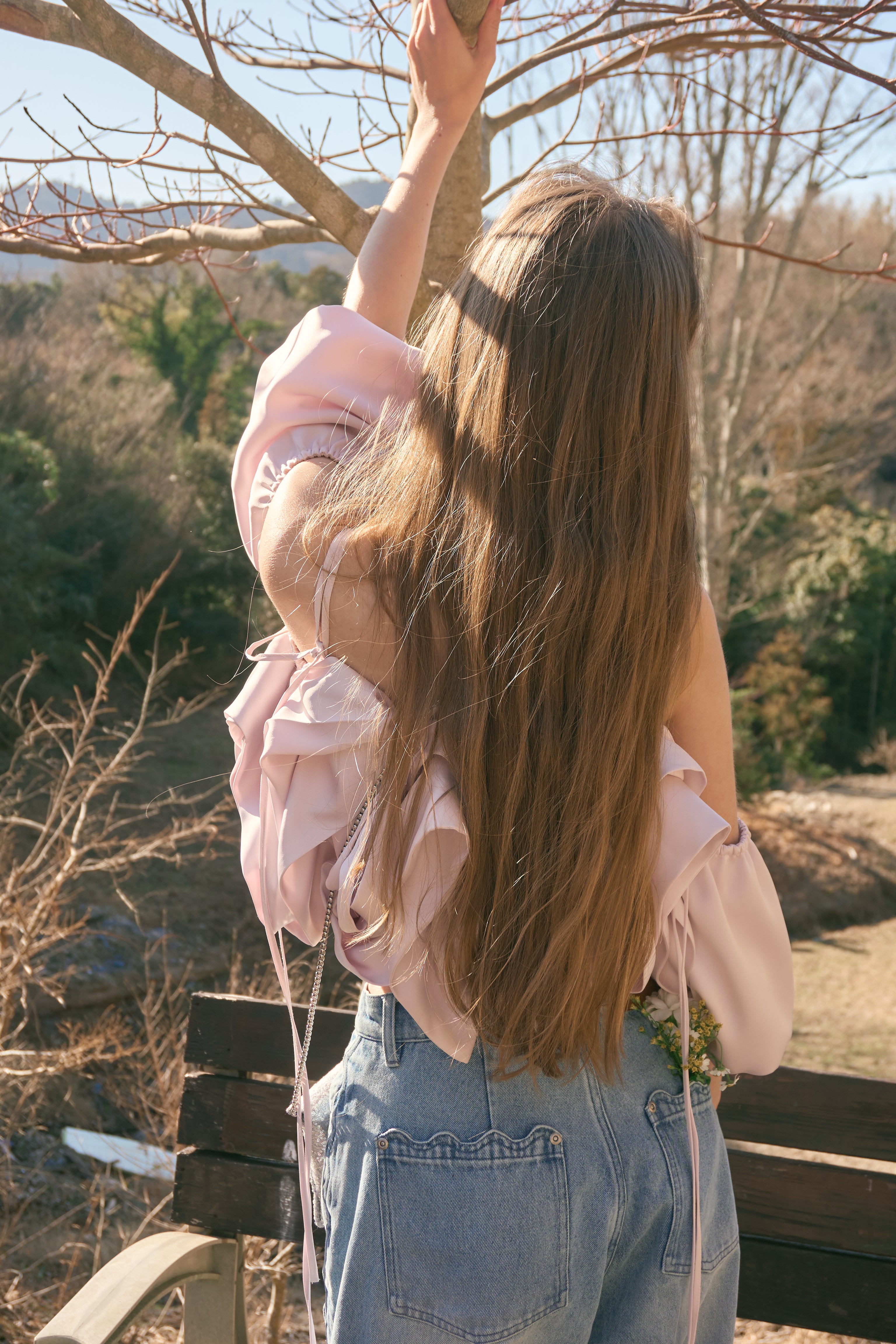 【一部予約】ウェーブラインカーブデニムパンツ