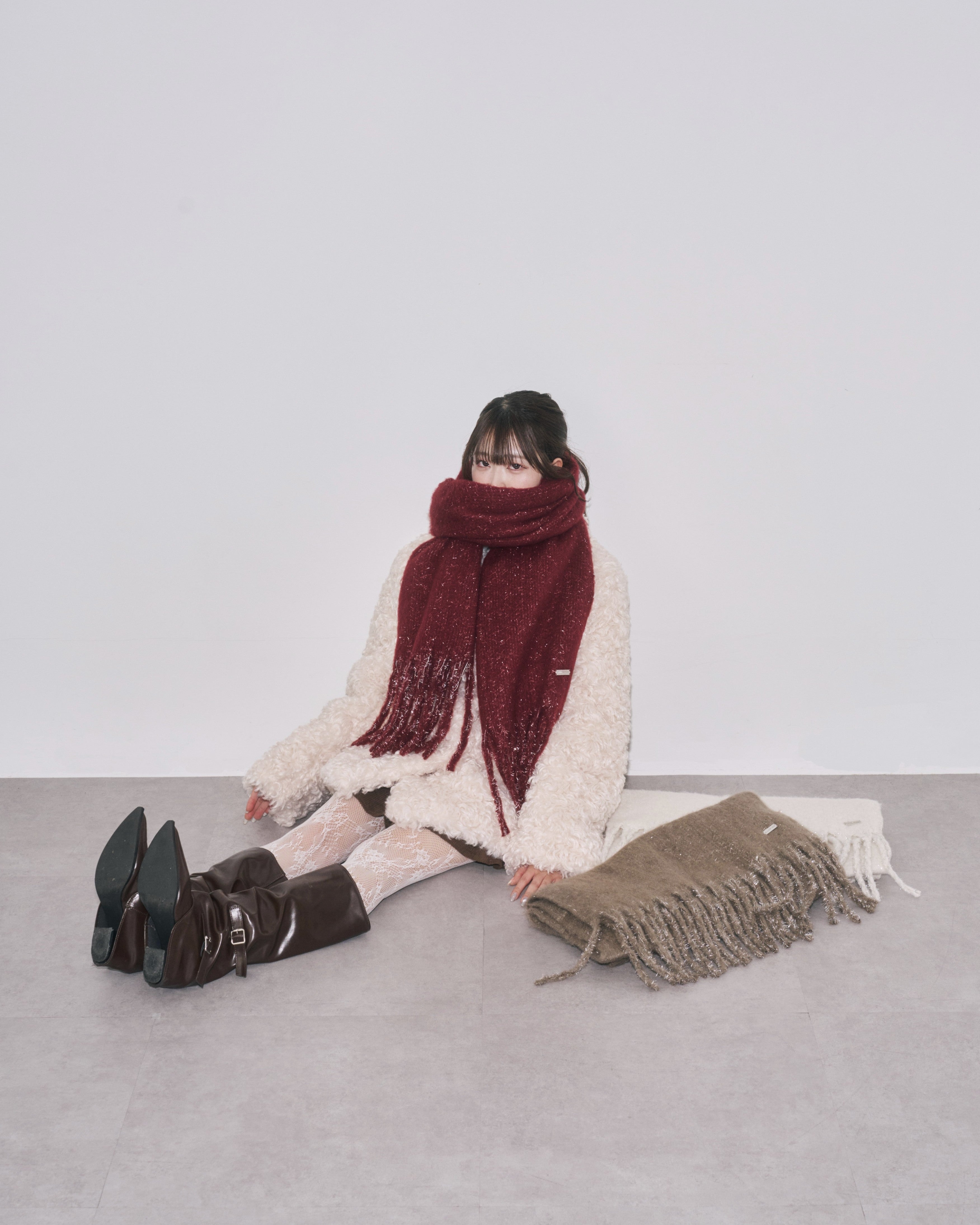 【一部予約】グリッターラメボリュームマフラー