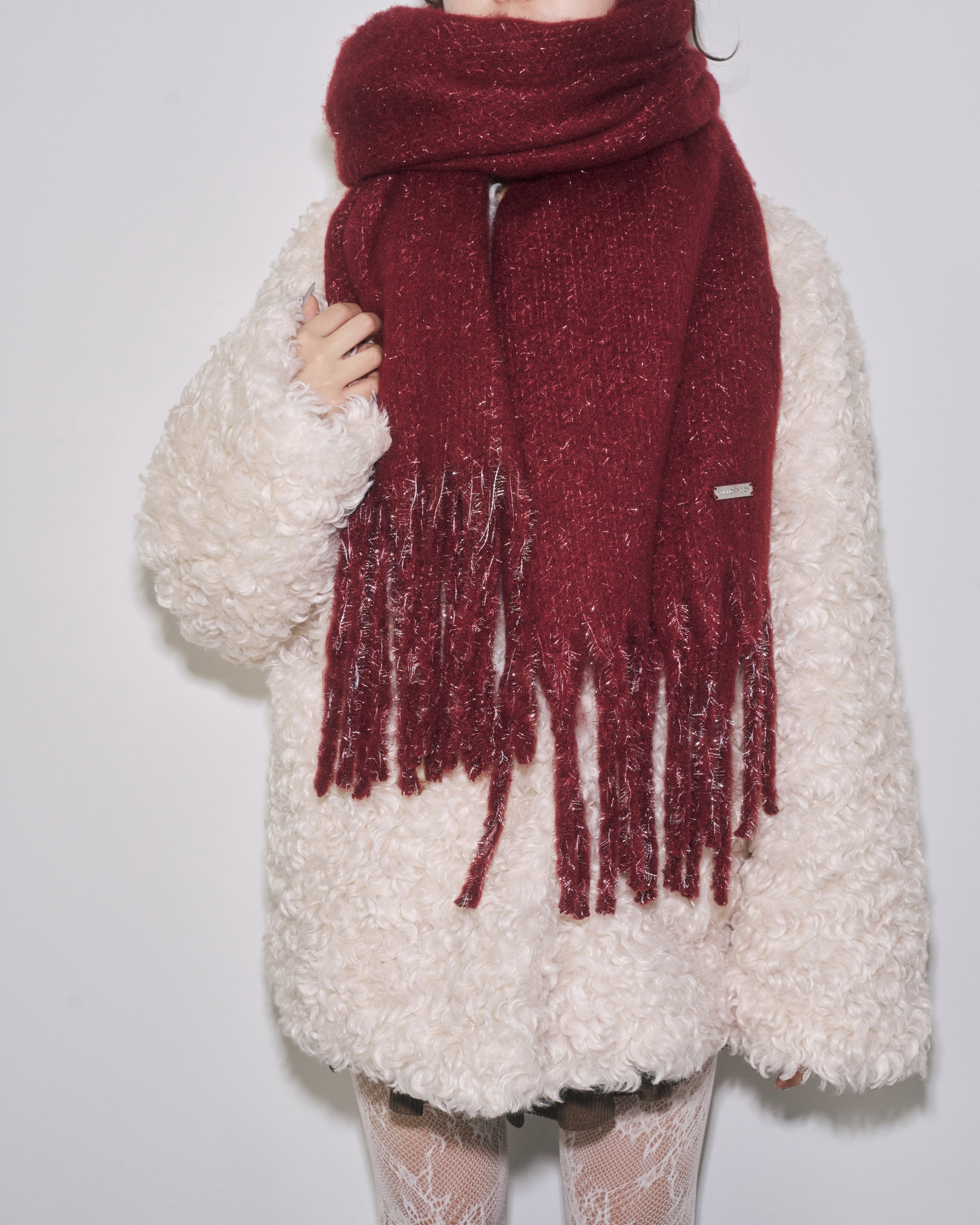 【一部予約】グリッターラメボリュームマフラー