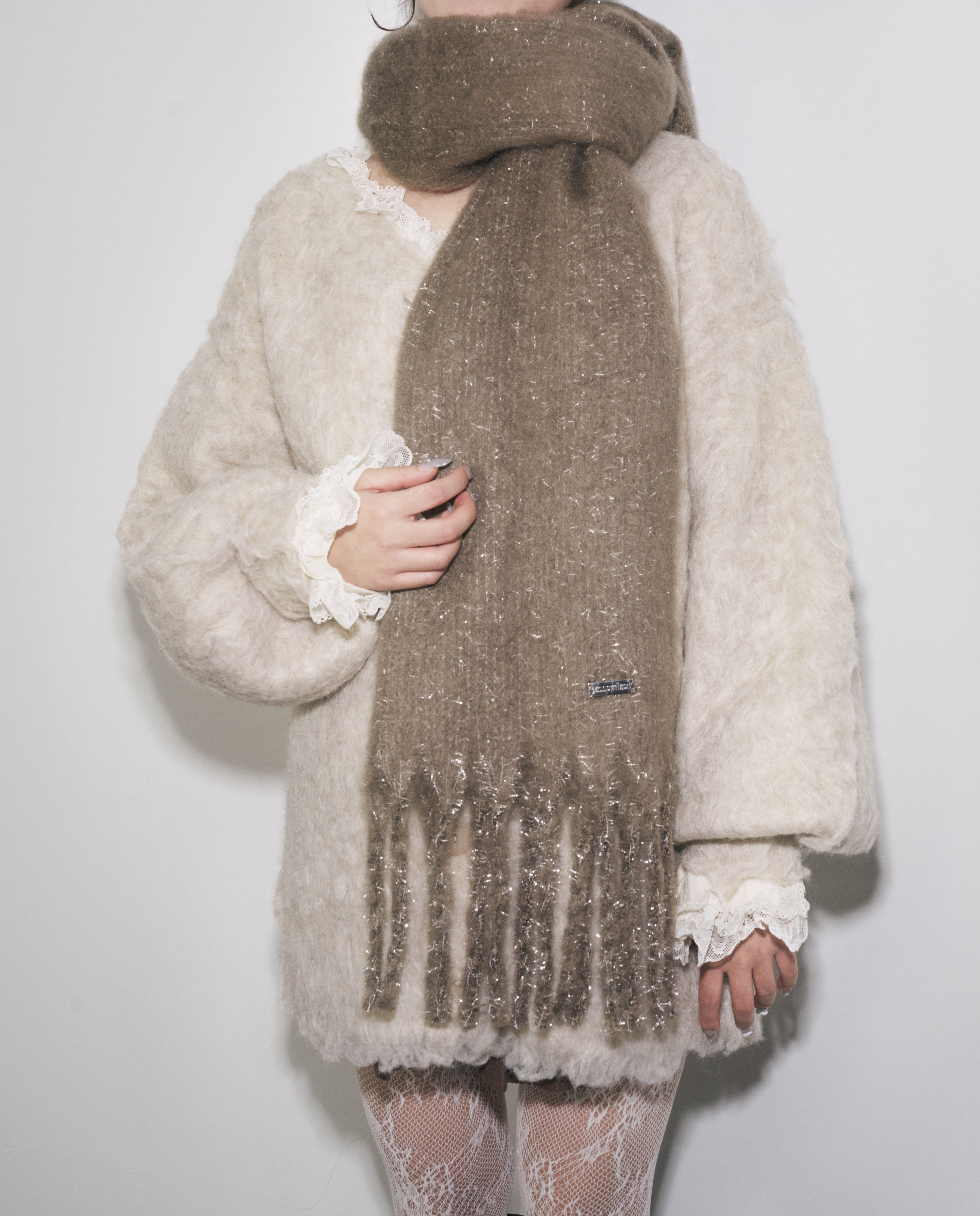 【一部予約】グリッターラメボリュームマフラー