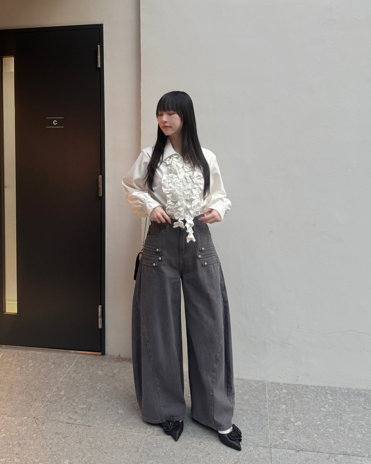 ナポレオンバレルレッグデニムパンツ