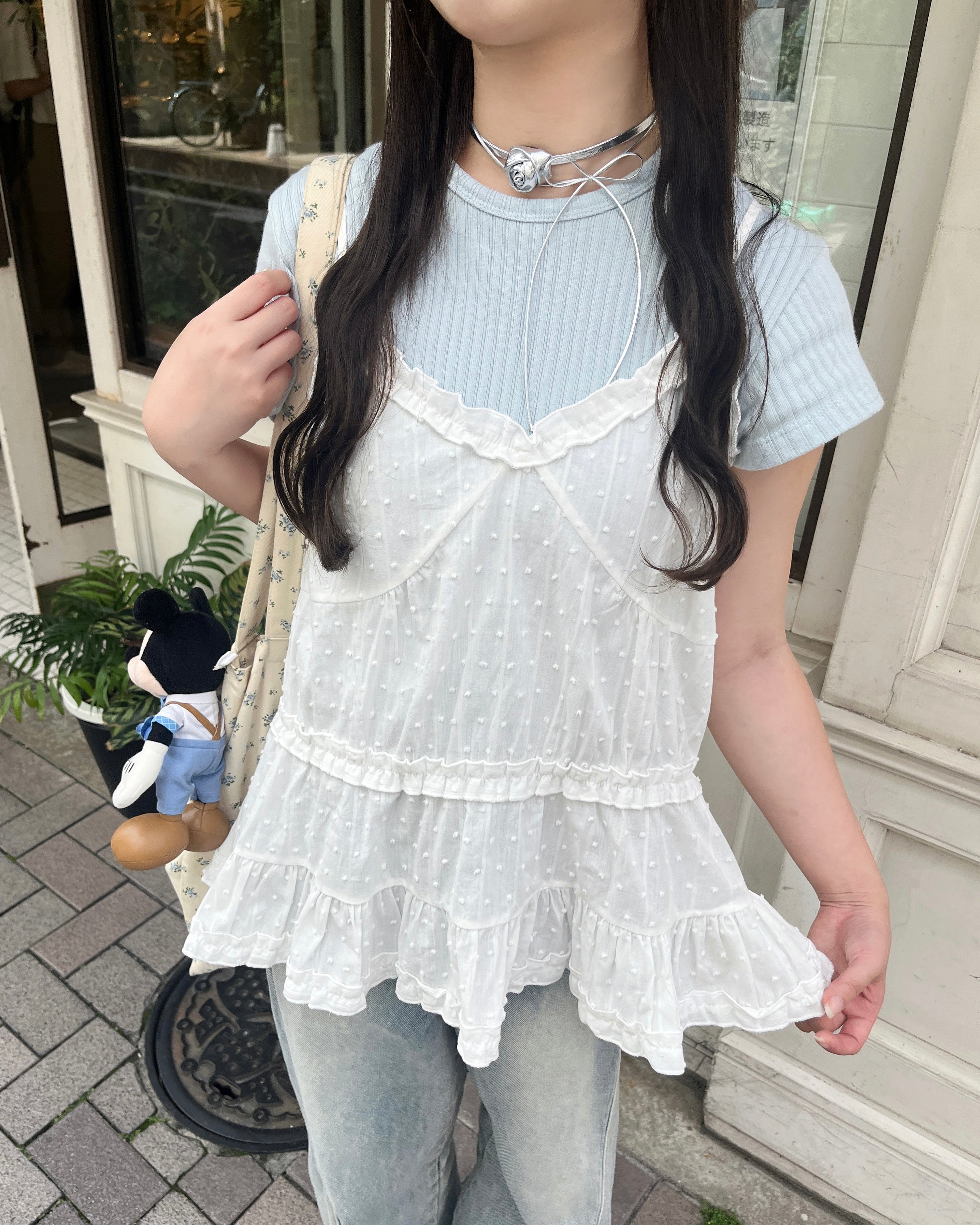 棉花點辣椒迷你連衣裙