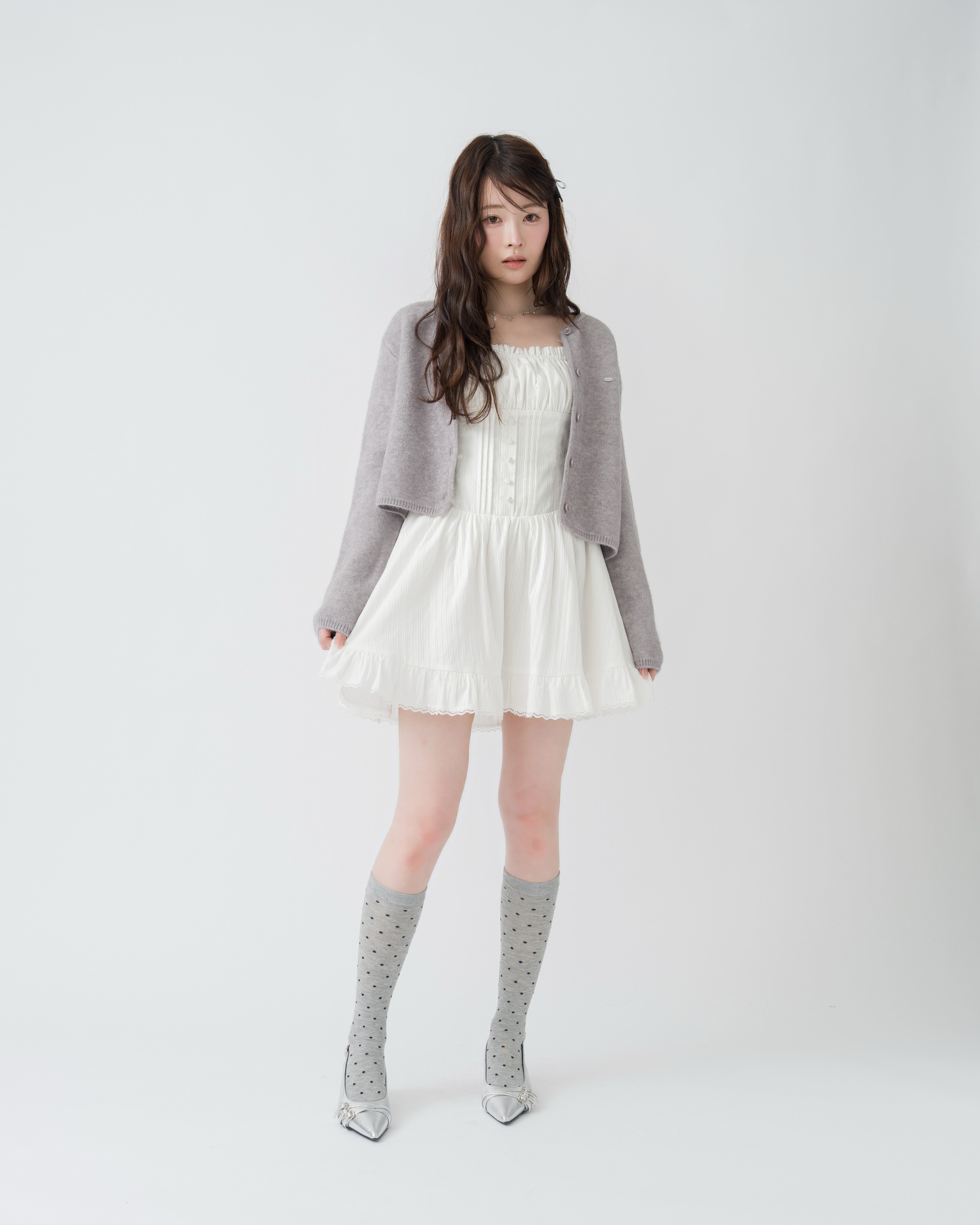 ロゴプレートニットカーディガン