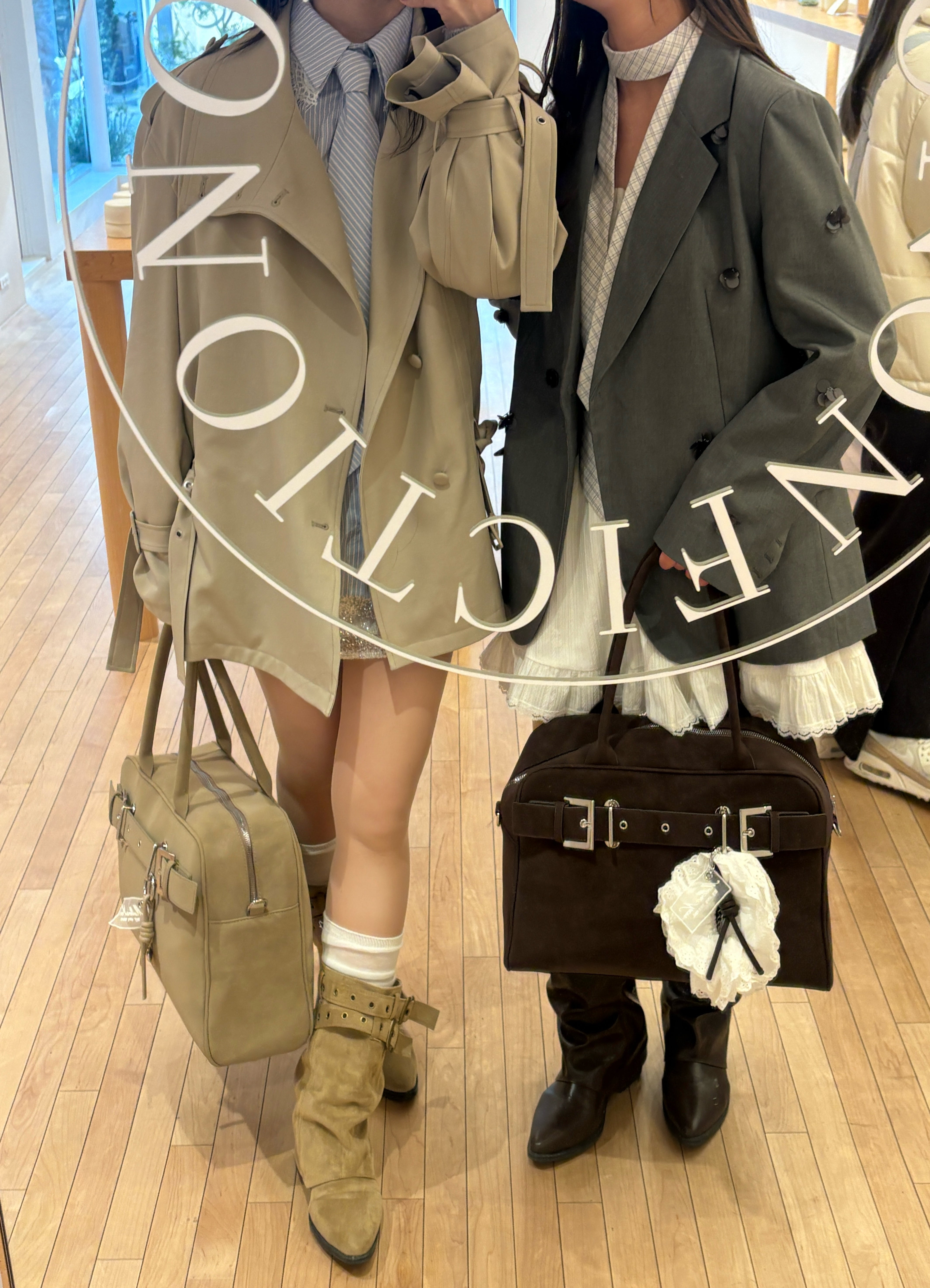 A4スウェードライクベルトボストンバッグ